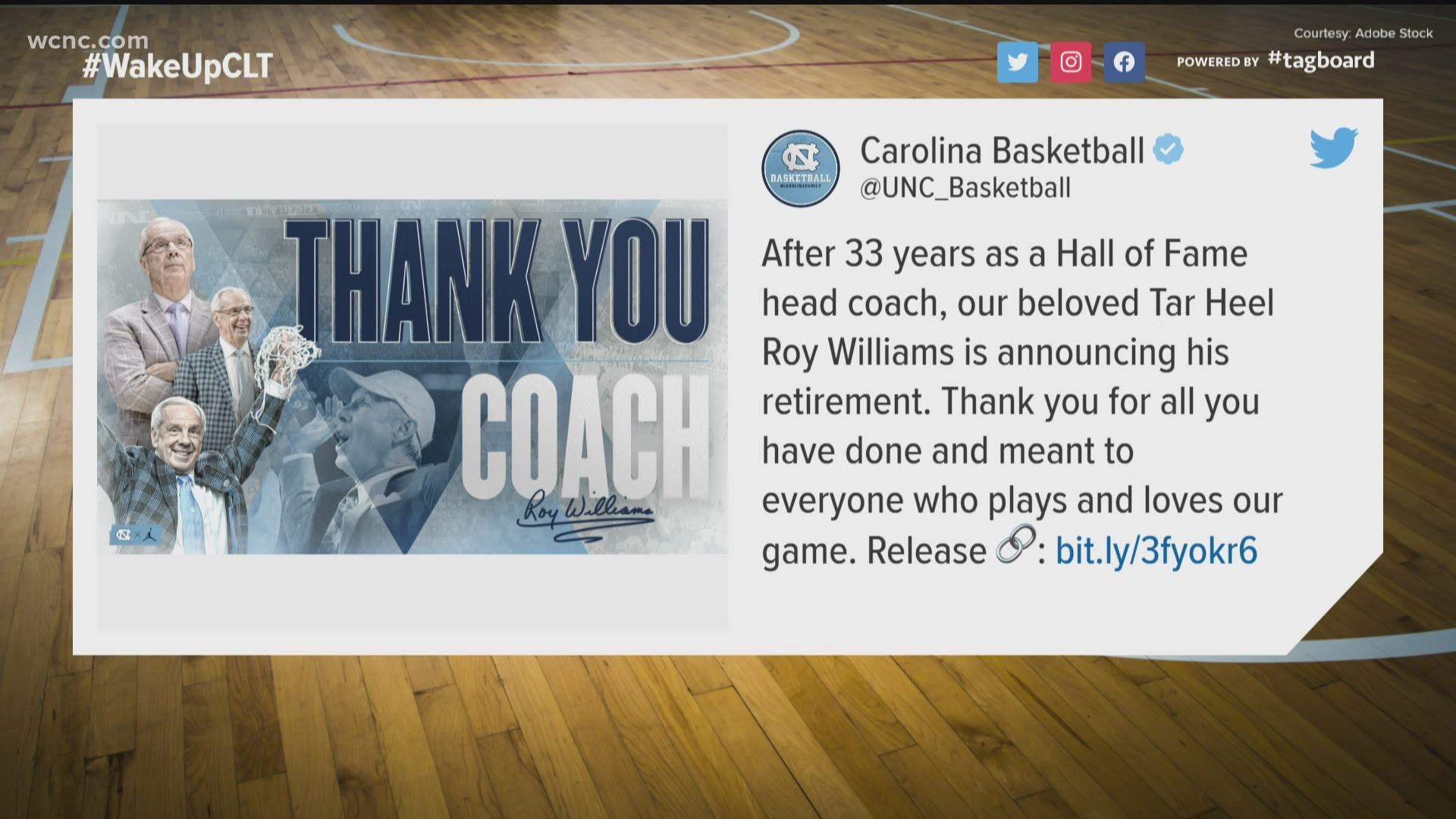 Legendary North Carolina Tar Heels basketball coach Roy Williams announced his retirement Thursday after 18 seasons at UNC.