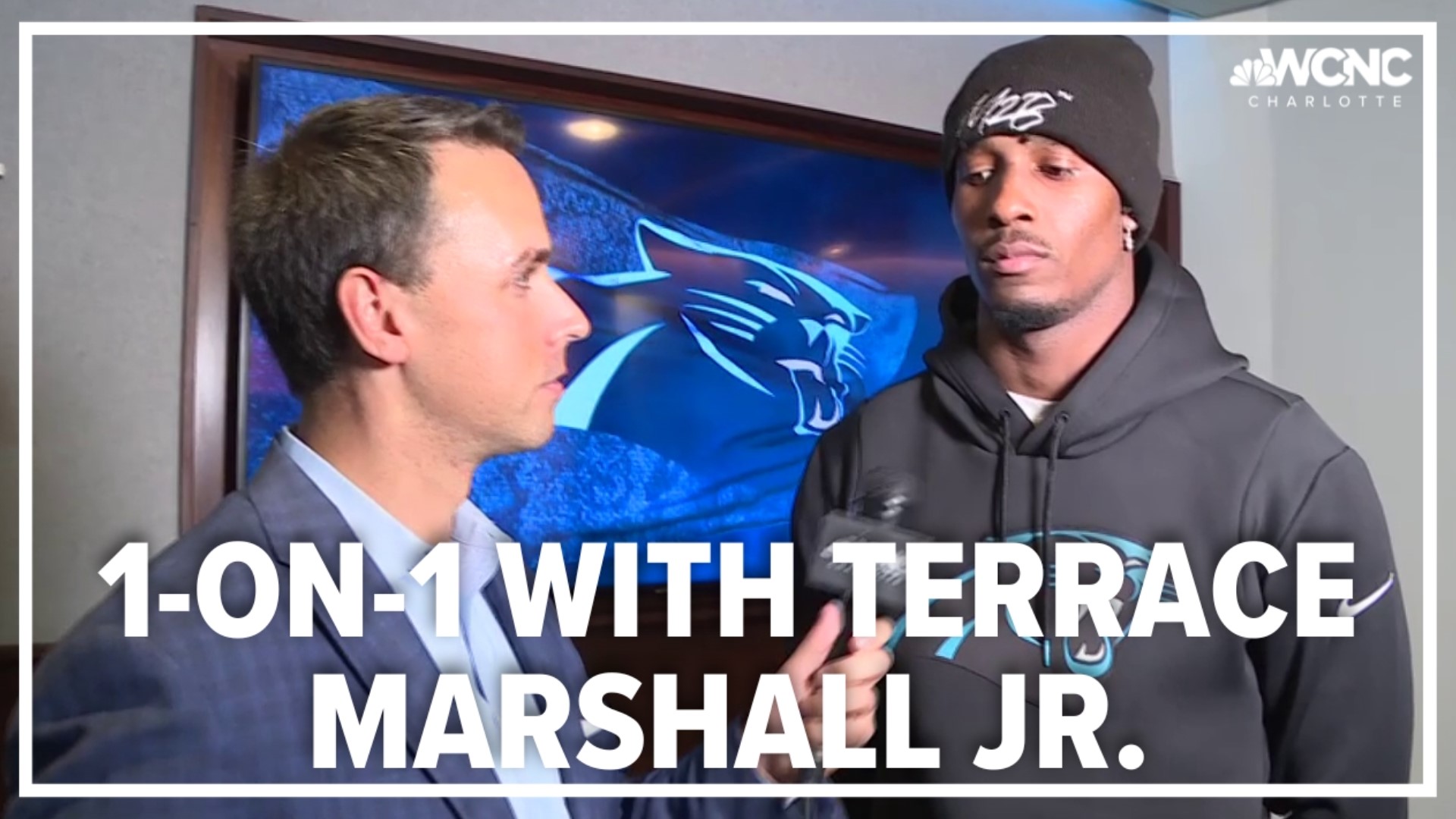 WCNC Charlotte sports director Nick Carboni caught up with Carolina Panthers wide receiver Terrace Marshall Jr. to talk about the season.