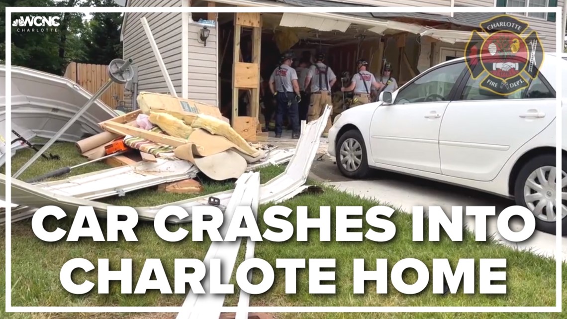 Car crashes into north Charlotte home