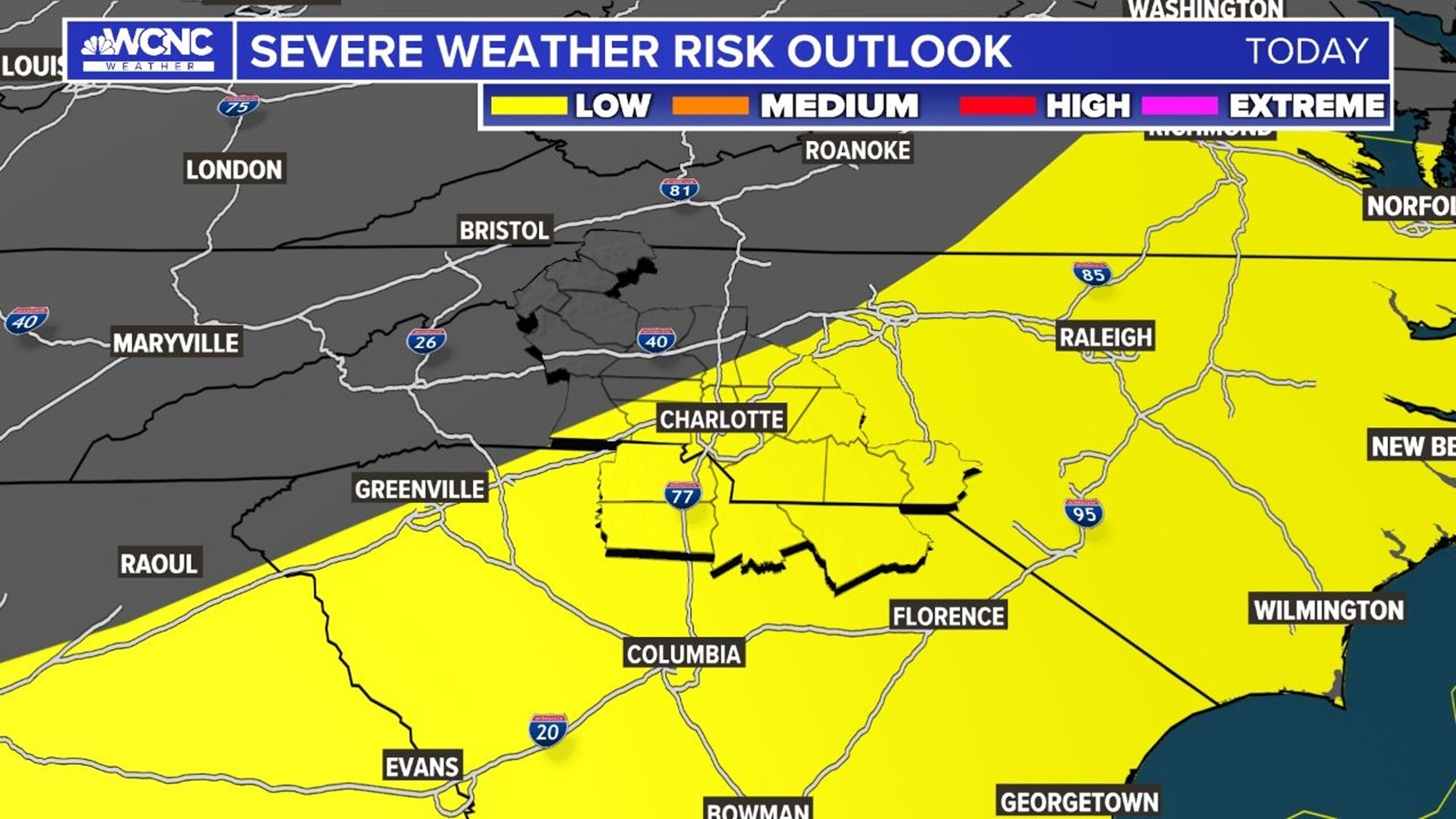 Severe weather threat possible on Friday for the Carolinas