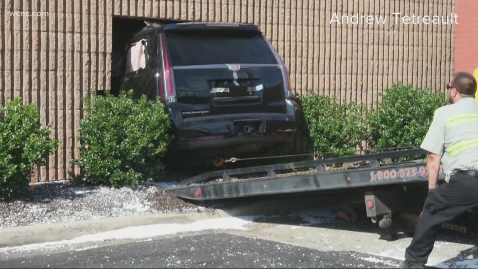 SUV plows through Pineville building