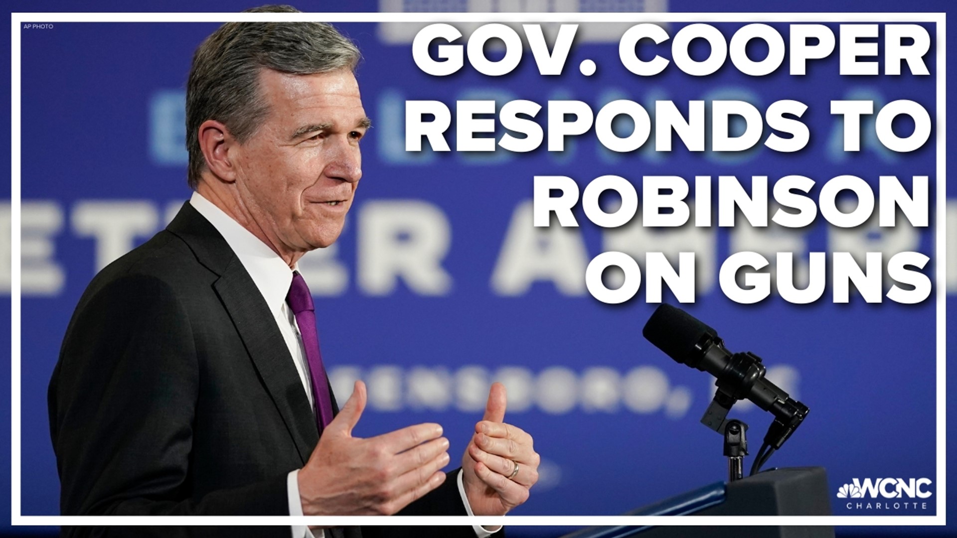 Governor Roy Cooper is criticizing the Lieutenant Governor, calling his recent comments on guns "dangerous and shameful."