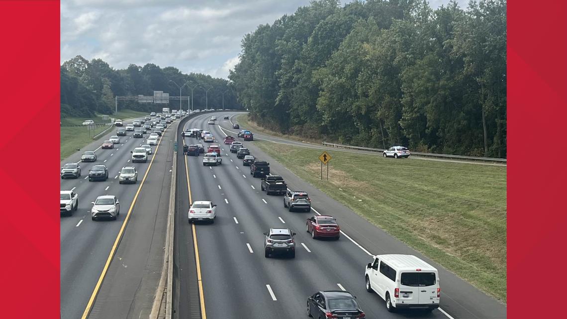 Accident on I-77 and heavy police presence in Charlotte lead to significant delays