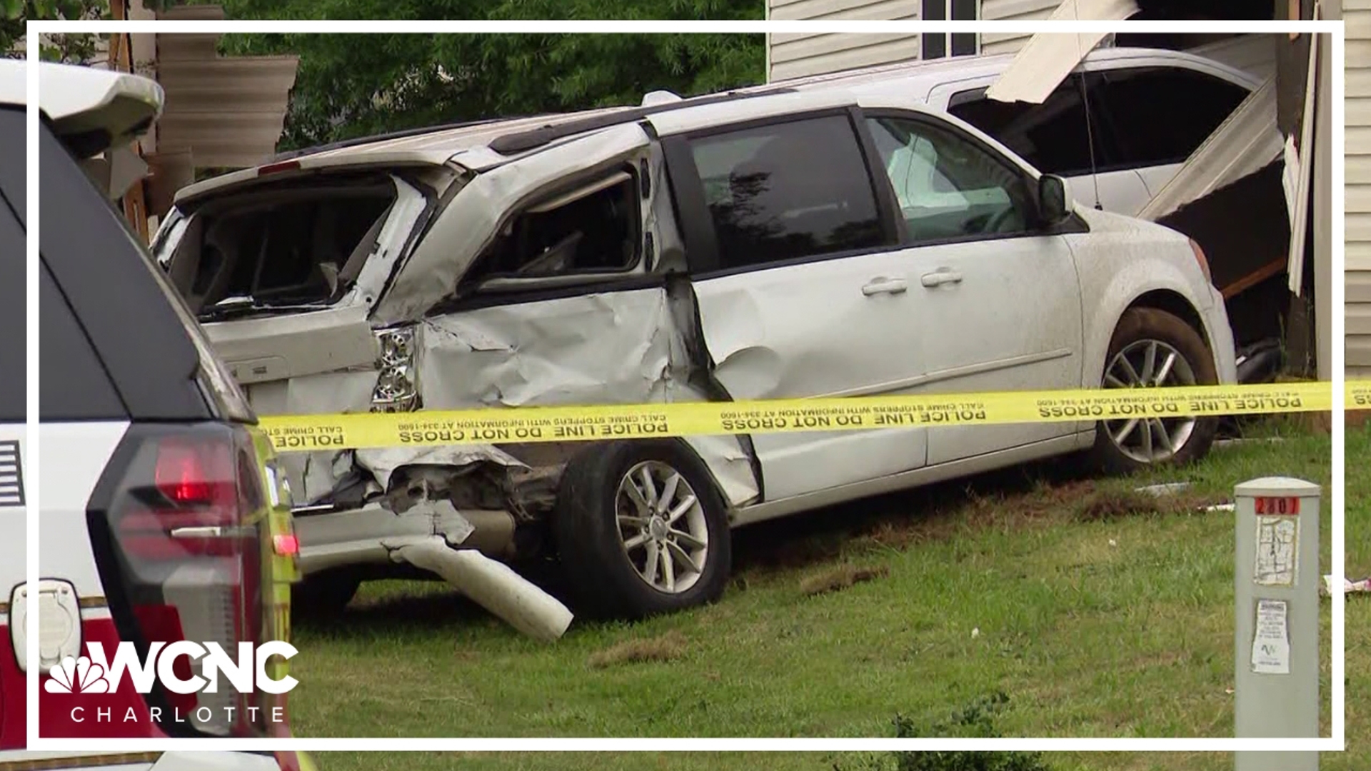 Two cars and two homes suffered extensive damage in the crash on Mulberry Pond Drive.