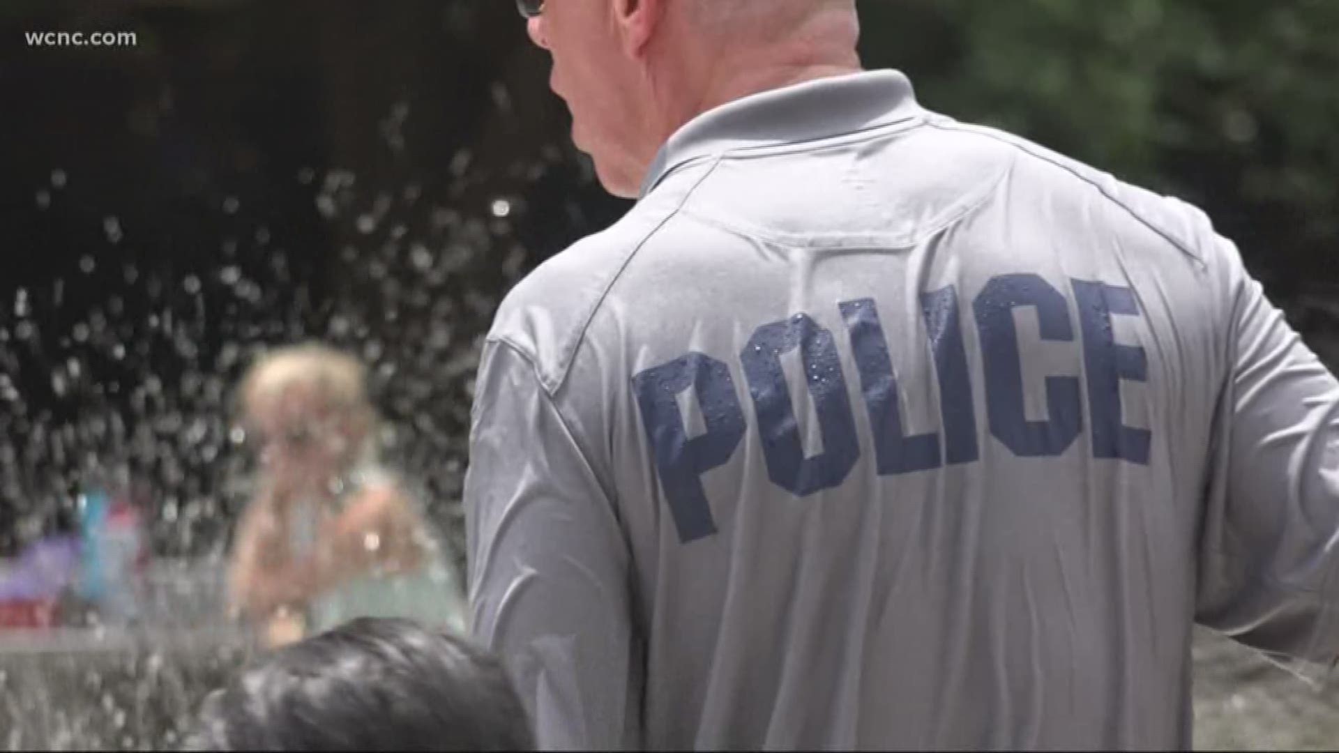 Cornelius Police are spreading a positive message while helping kids stay cool.