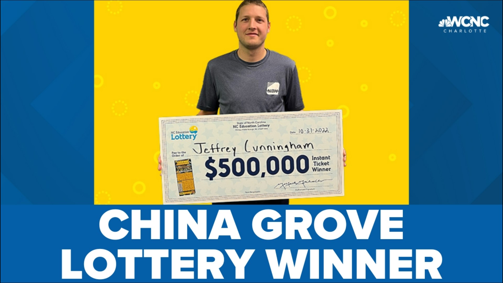 Cunningham, a logistics manager, said he initially didn’t realize how much he won on his $500,000 Cashword scratch-off.