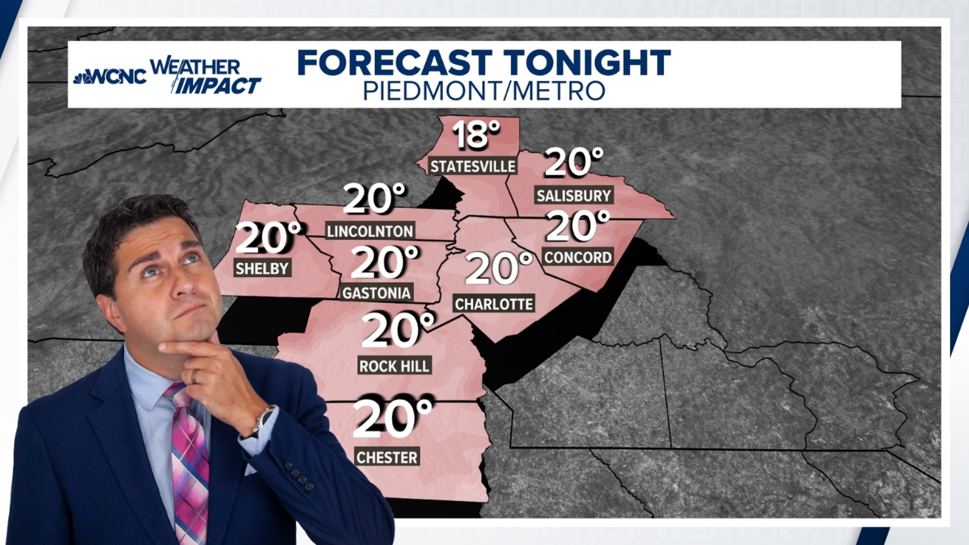 Tuesday will be a cold day for the Carolinas, followed by a bitter cold morning on Wednesday.