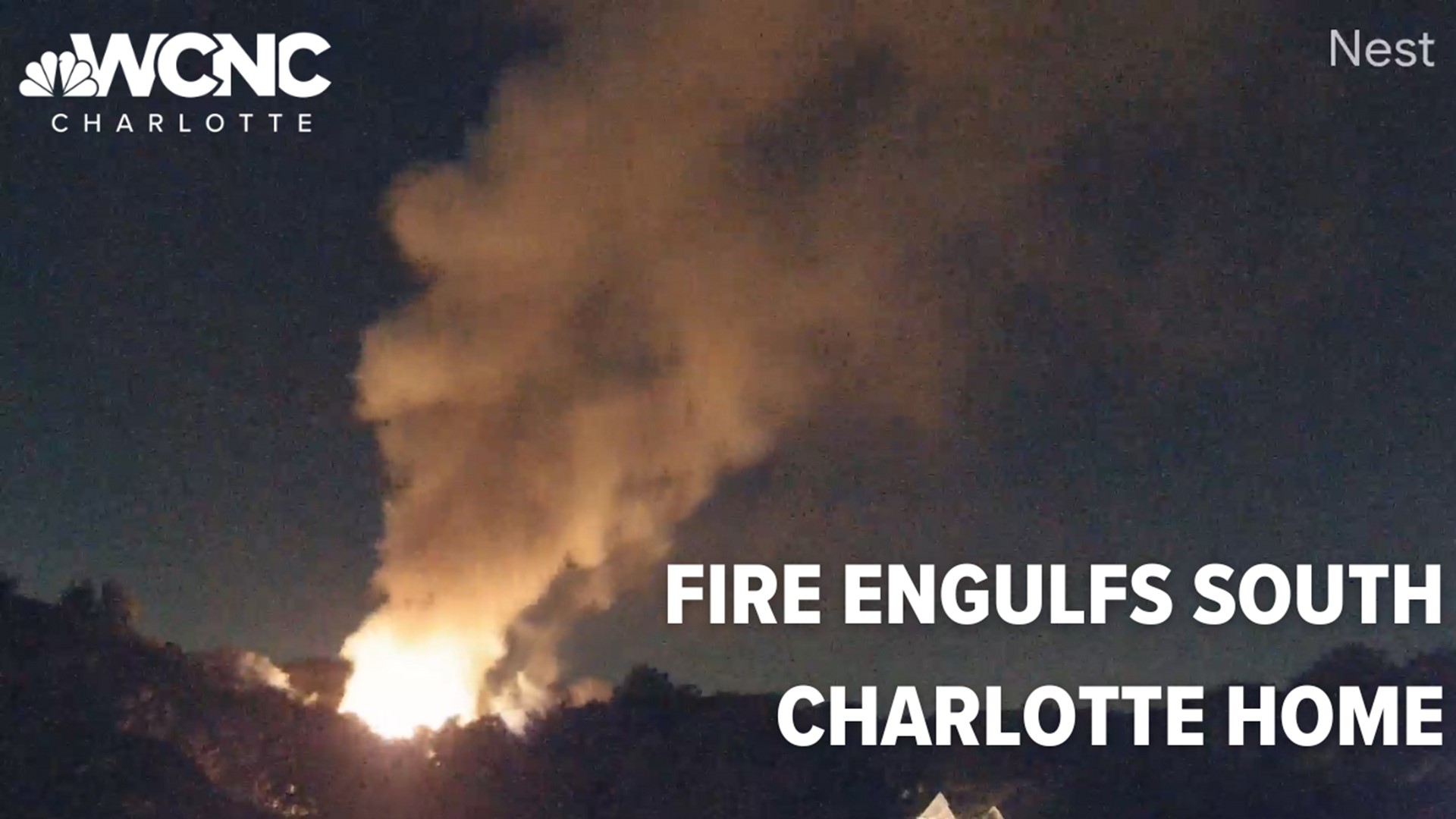 A WCNC Charlotte employee captured video of a fire on their Nest camera overnight.