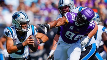 Vikings players react after first win of season, 21-13 at Carolina