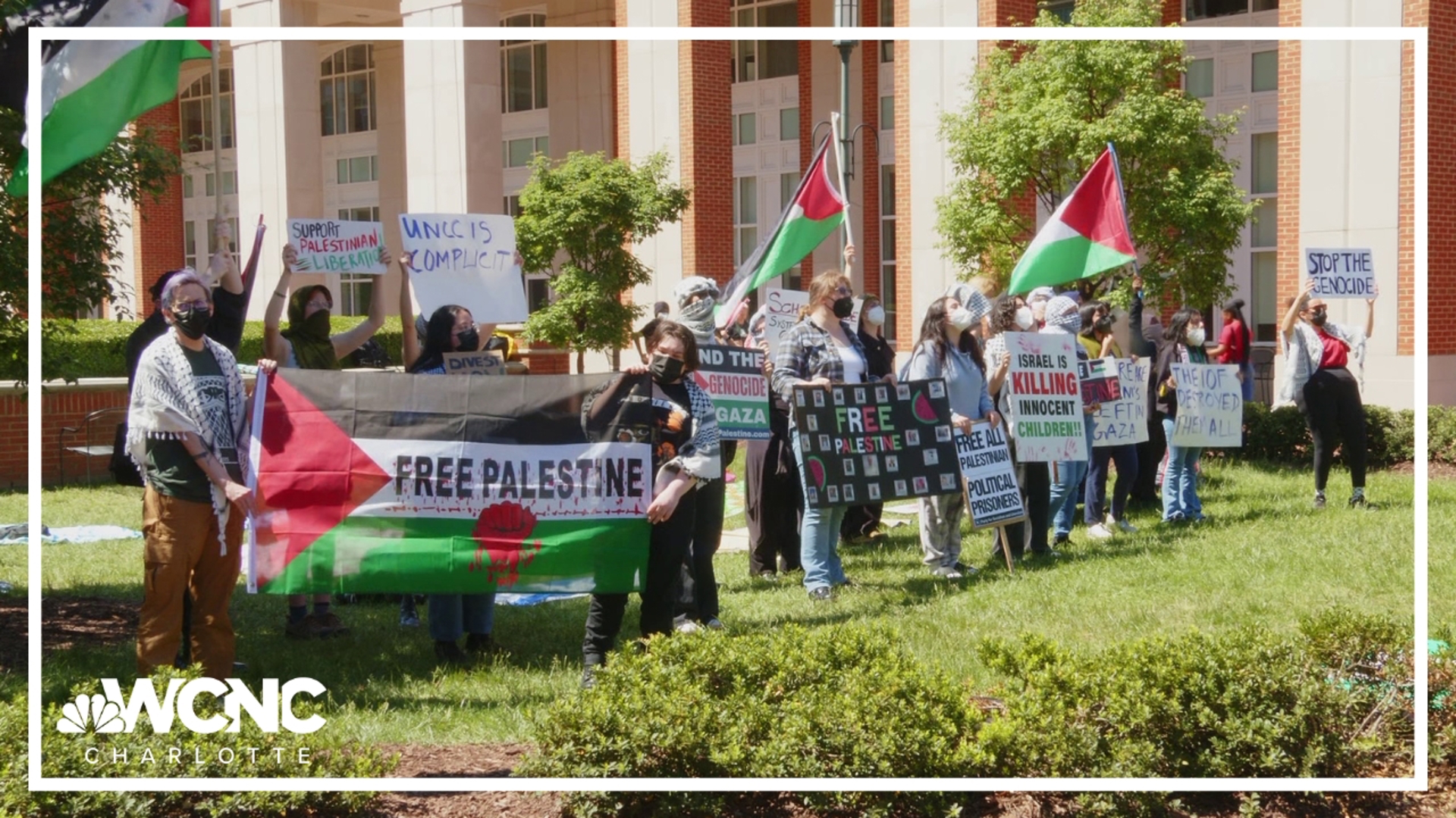 One person was detained when a pro-Palestine encampment at UNC Charlotte was removed on Tuesday, university officials confirmed.