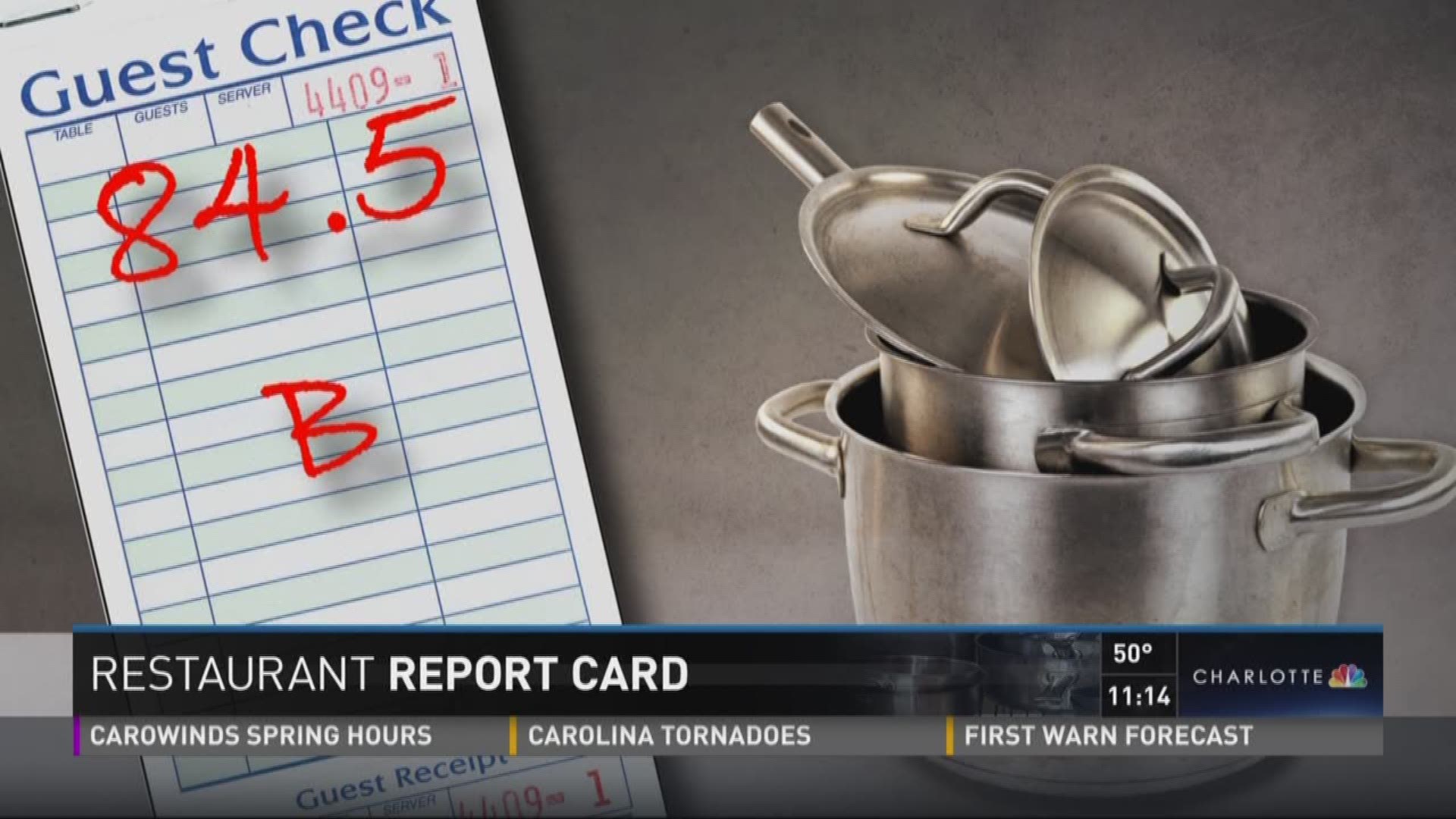 Bill McGinty has the latest for this week's Restaurant Report Card.