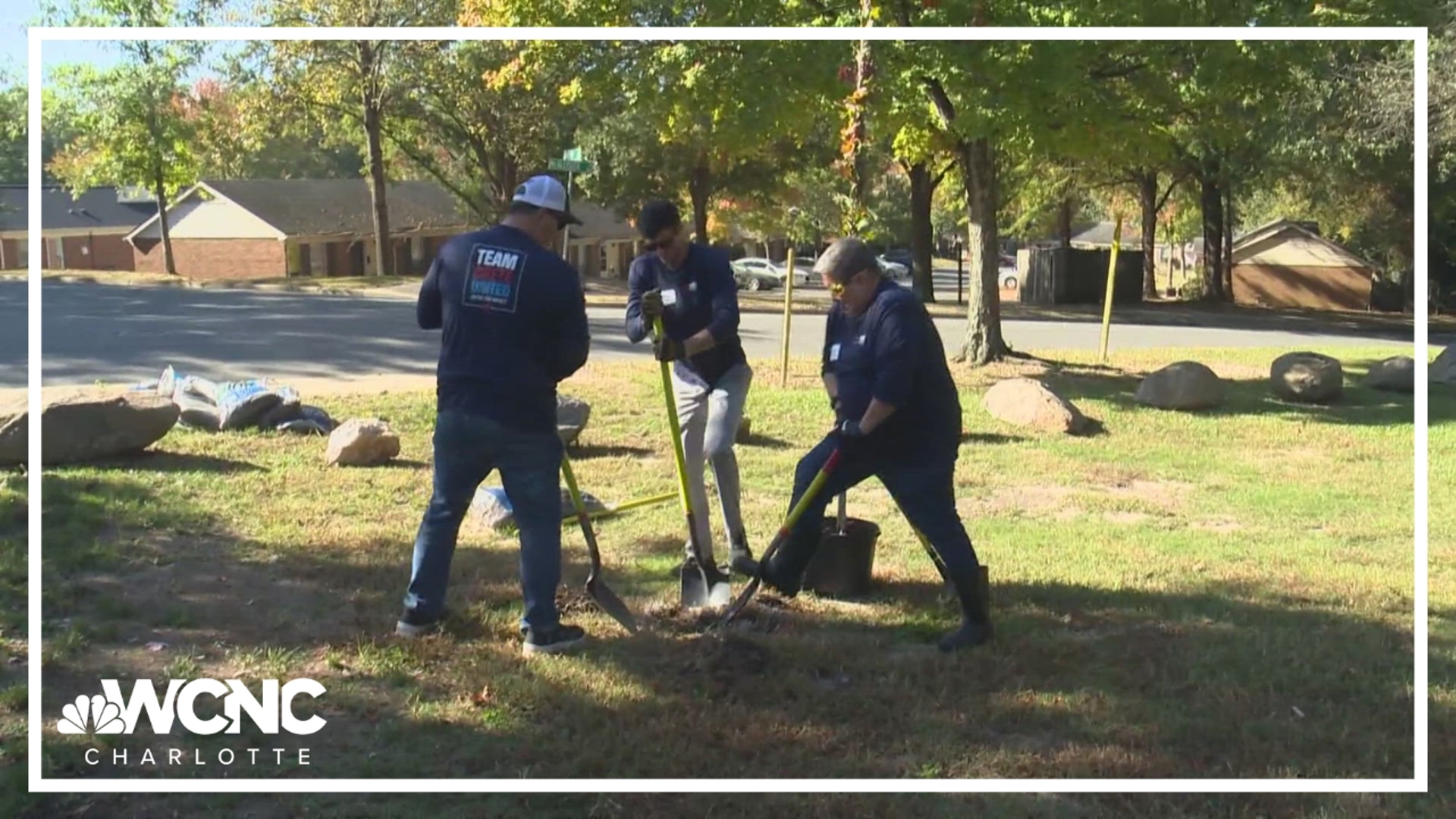 TreesCharlotte and Crete United partnered to plant the trees. It's part of a greater reforestation effort for Fred Alexander Park in west Charlotte. 