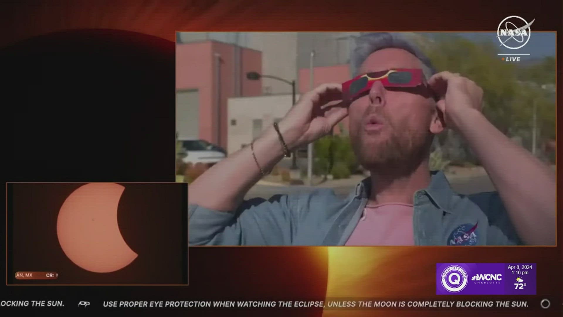Lance Bass of NSYNC helps NASA explain the importance of wearing solar eclipse glasses.