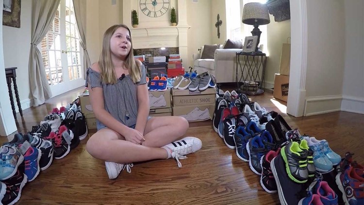 'Harvey Soles': 11-year-old Plano girl's quest to put shoes on Harvey victims' feet