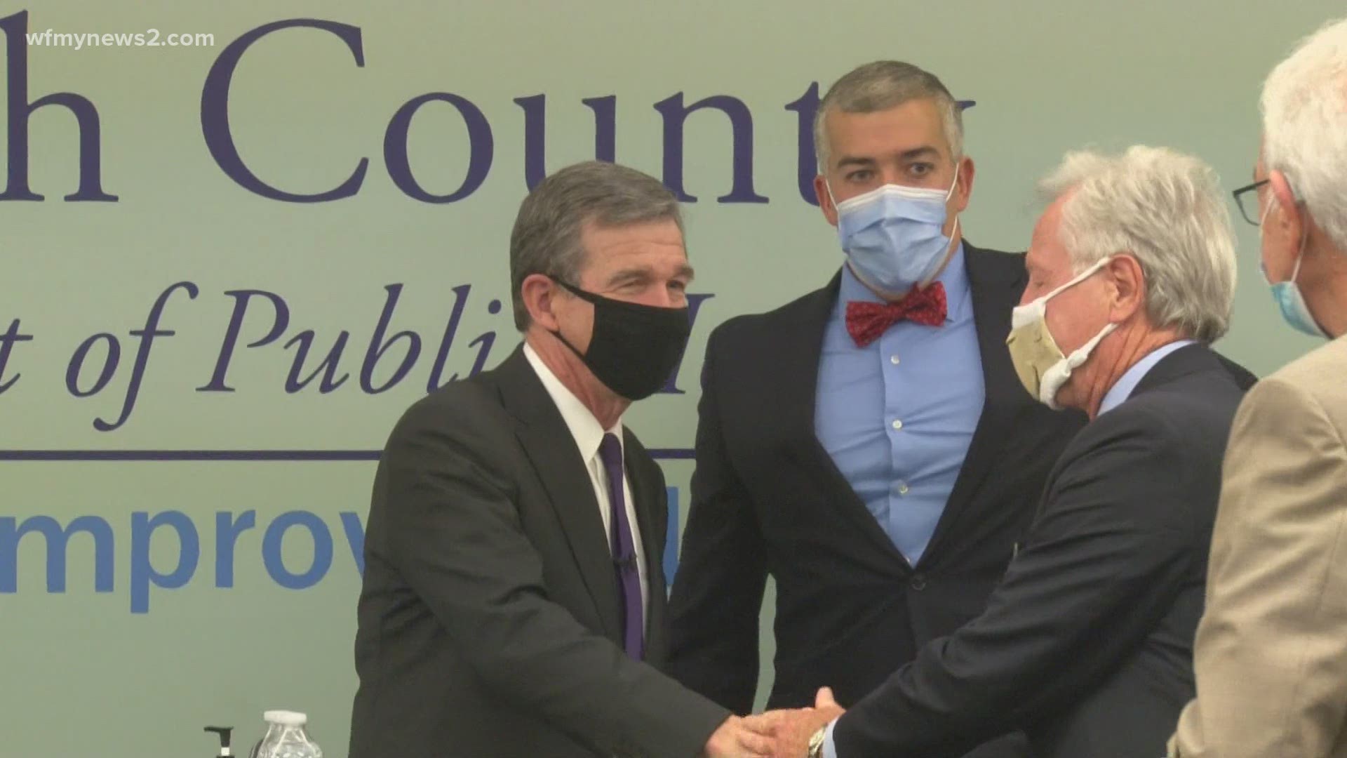 Gov. Cooper visits Forsyth County Health Department shortly after announcing an updated school toolkit, which leaves mask guidance up to districts.
