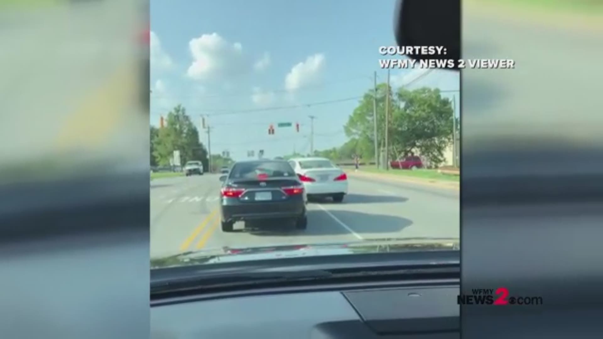 The incident happened Thursday in Greensboro and the driver who recorded the video was also targeted by the driver after he saw him recording him.