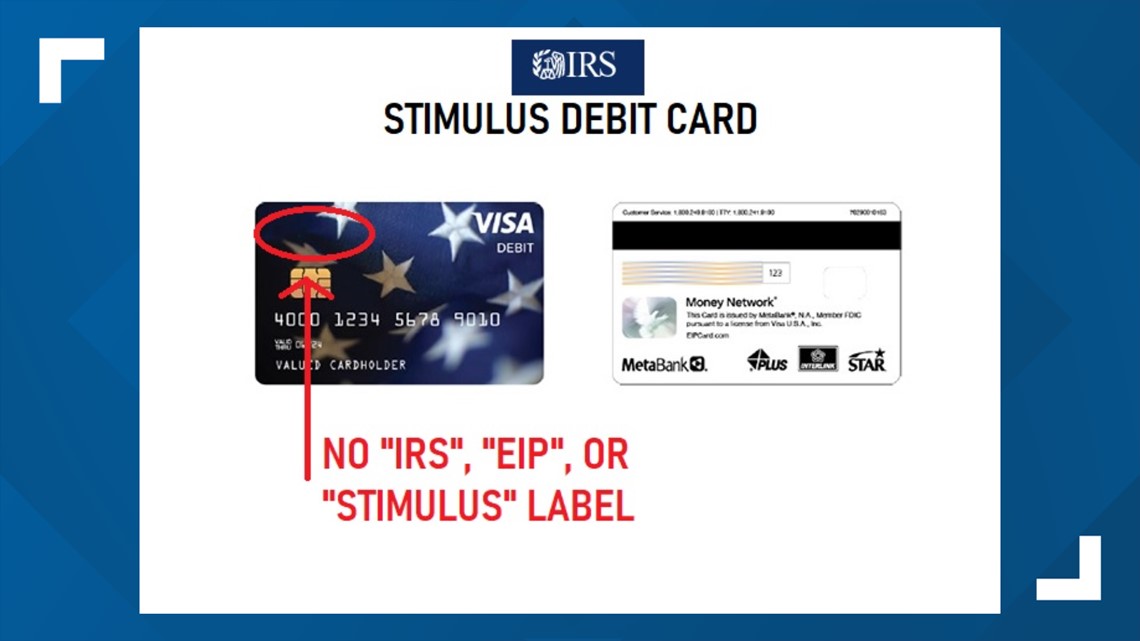 stimulus debit card envelope