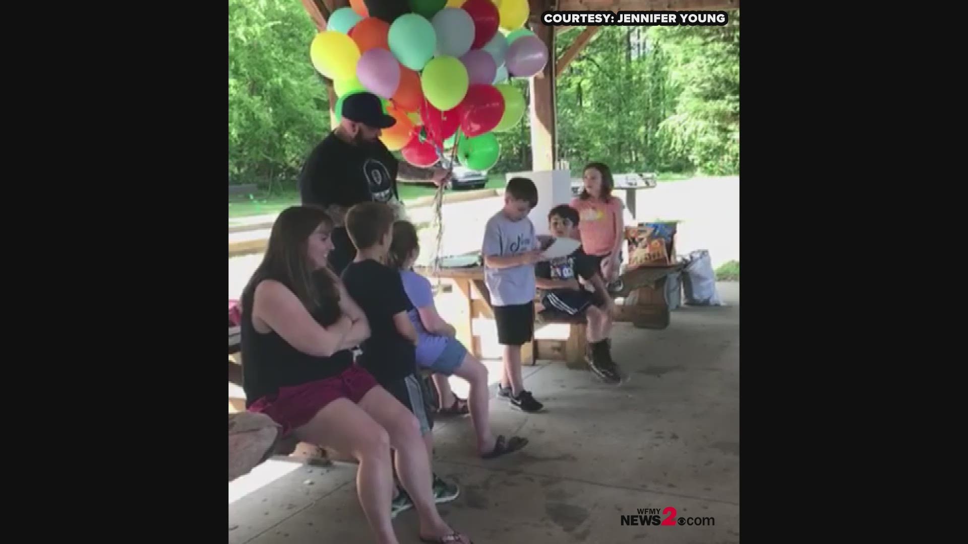 For the last few years, Riley Hensley has been doing this for every birthday celebration. That’s sending up dozens of balloons with an envelope of money and a kind note. Riley uses $20 of his own money and then his dad matches it.