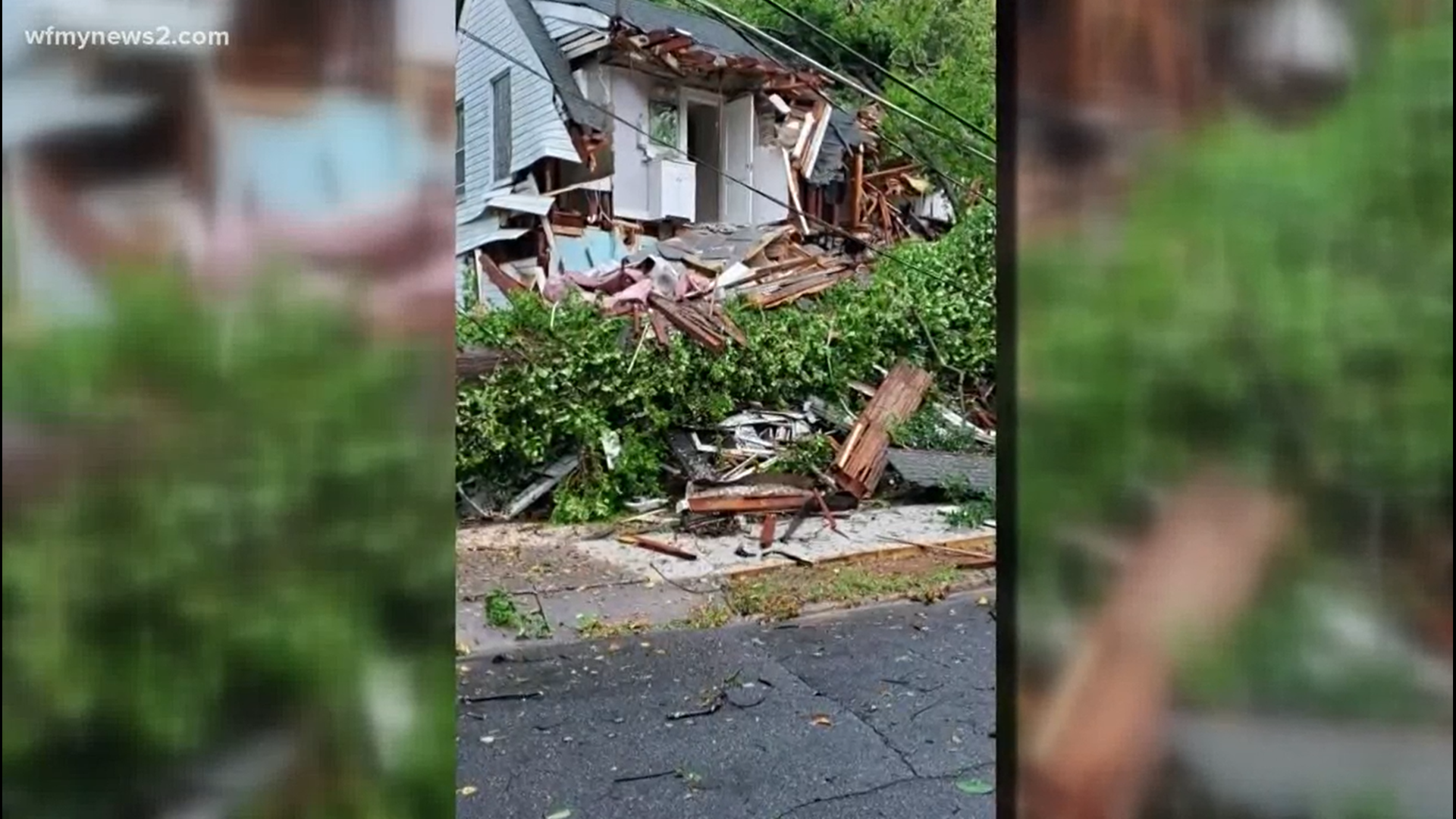 Cleanup crews said the tree came down after several lightning strikes during a storm on Thursday.