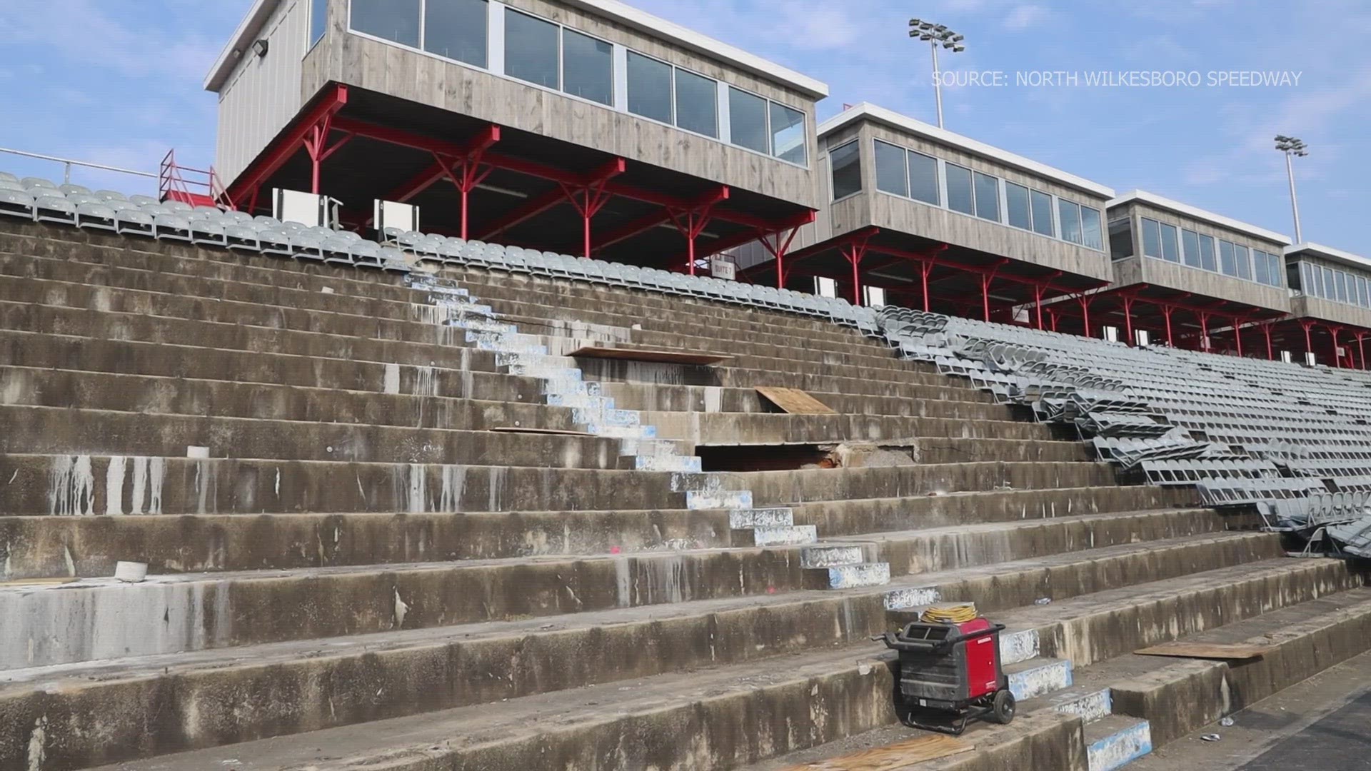 North Wilkesboro Speedway works to repair grandstands ahead of the 2024 NASCAR All-Star race.