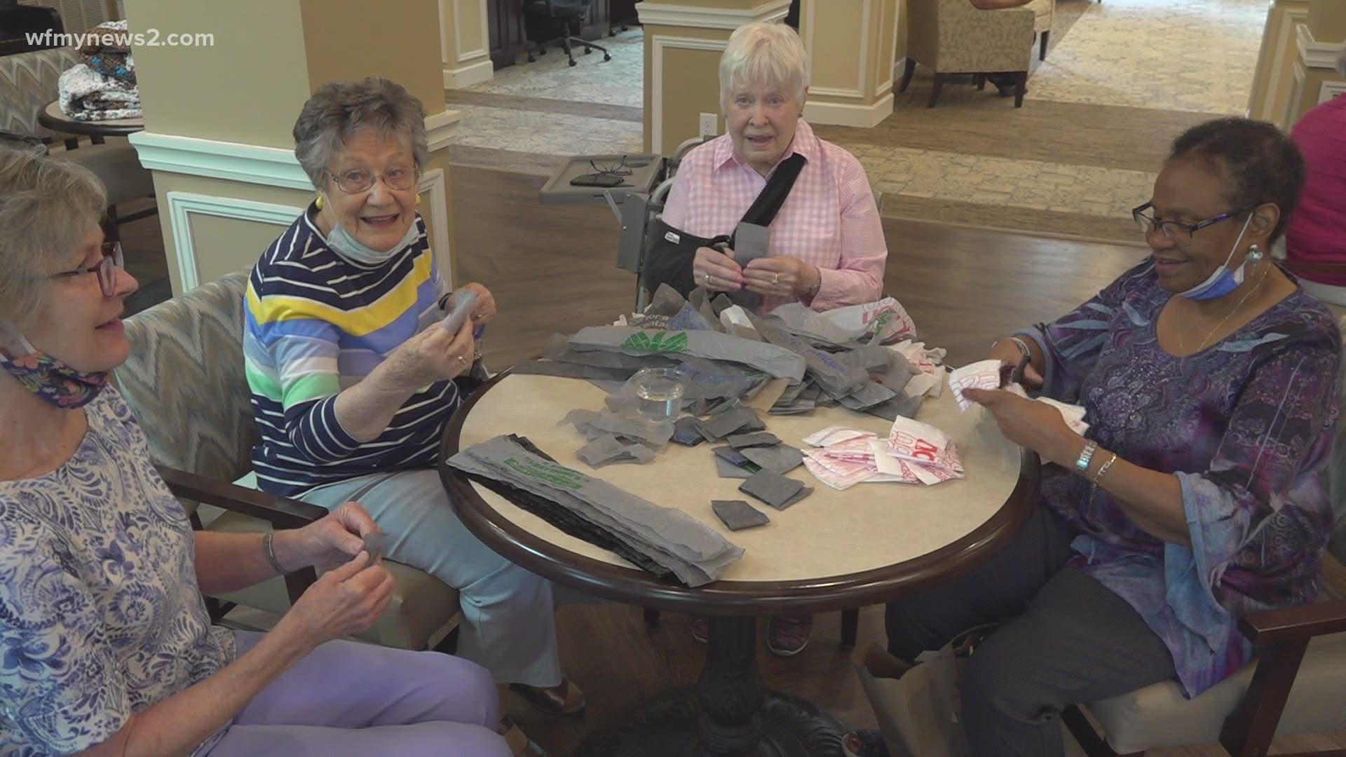 A group of residents are creating recycled mats to give to those without somewhere to stay.