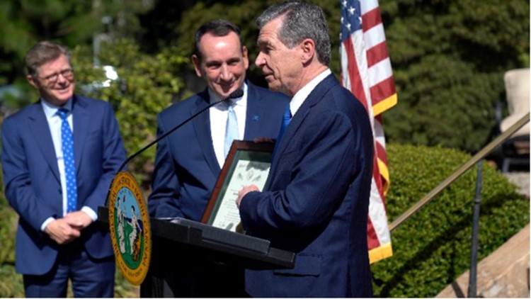 Coach K receives North Carolina's highest honor, the Order of the Long Leaf Pine