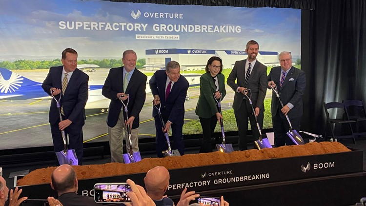 Gov. Cooper helps break ground on North Carolina's new supersonic jet factory