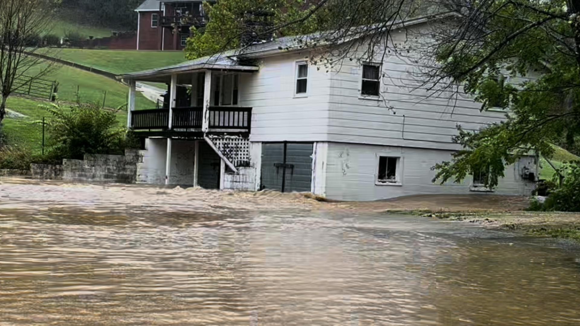 Flooding in Boone caused by Helene.