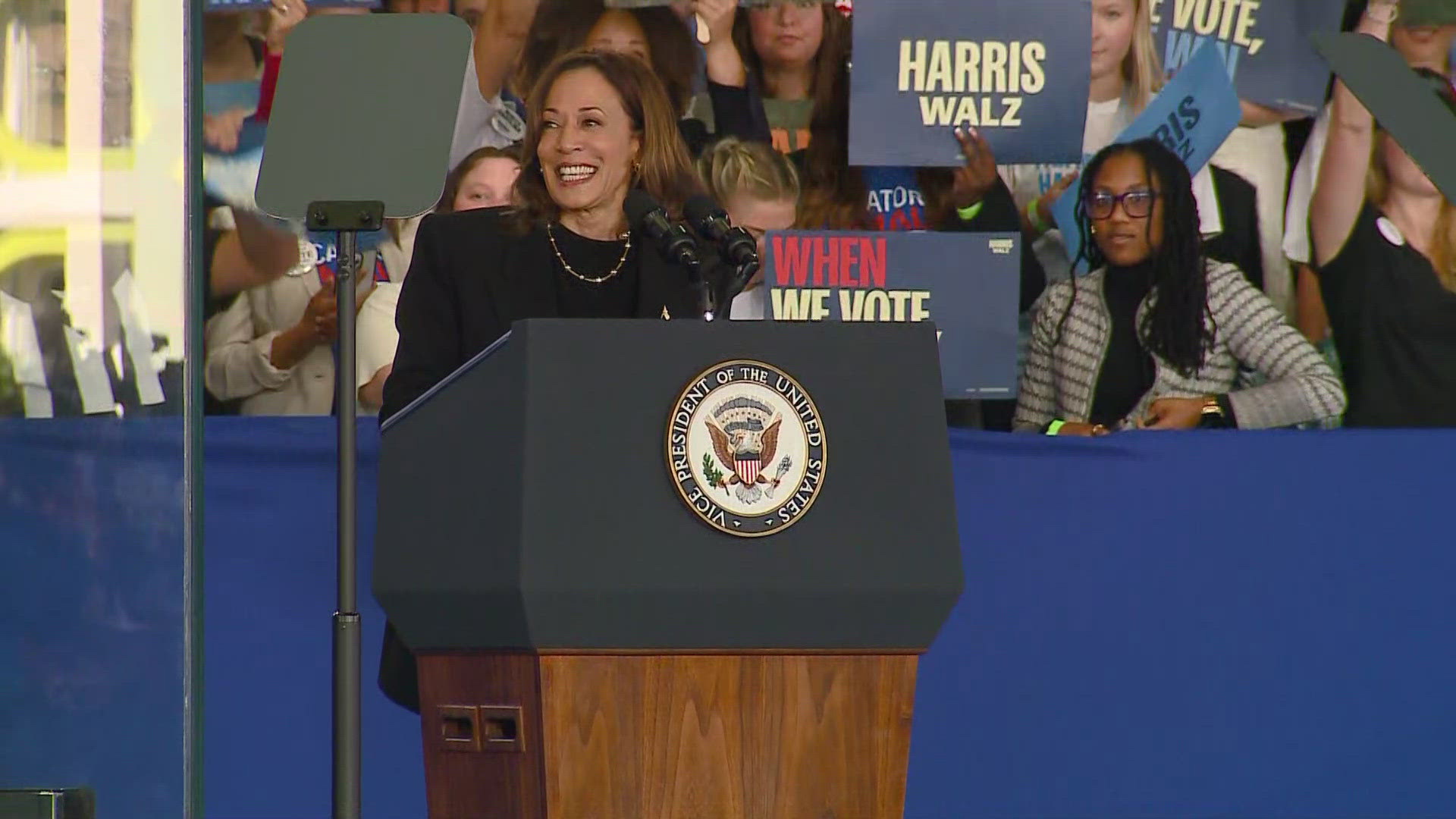 Vice President Kamala Harris visited Raleigh, NC to speak to voters ahead of Election Day. 