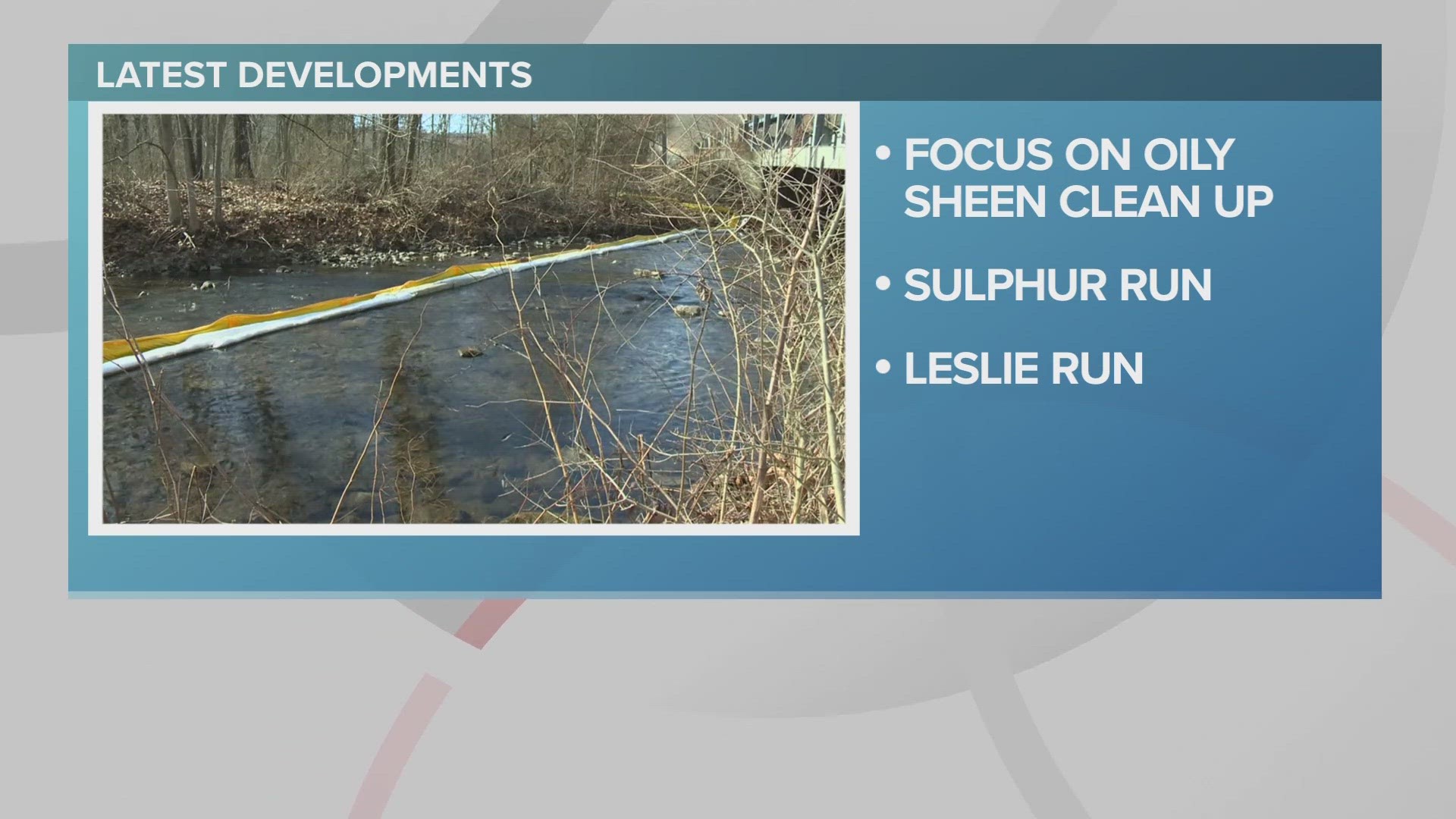 The EPA is ordering Norfolk Southern to concentrate its efforts on the oily sheens and sediments in the Sulphur Run and Leslie Run creeks in East Palestine.