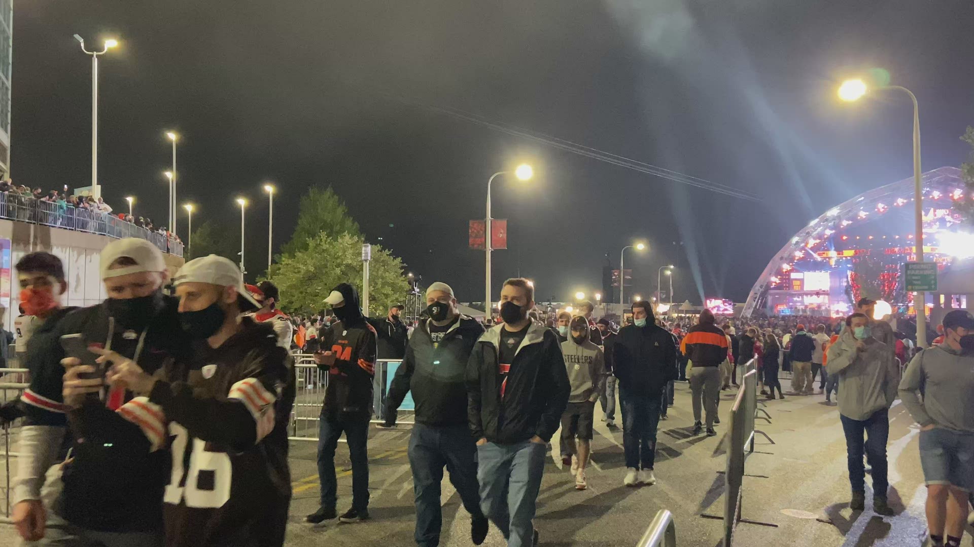 With nearly 20 picks until the Browns' selection, many fans were seen leaving the draft area early Thursday night