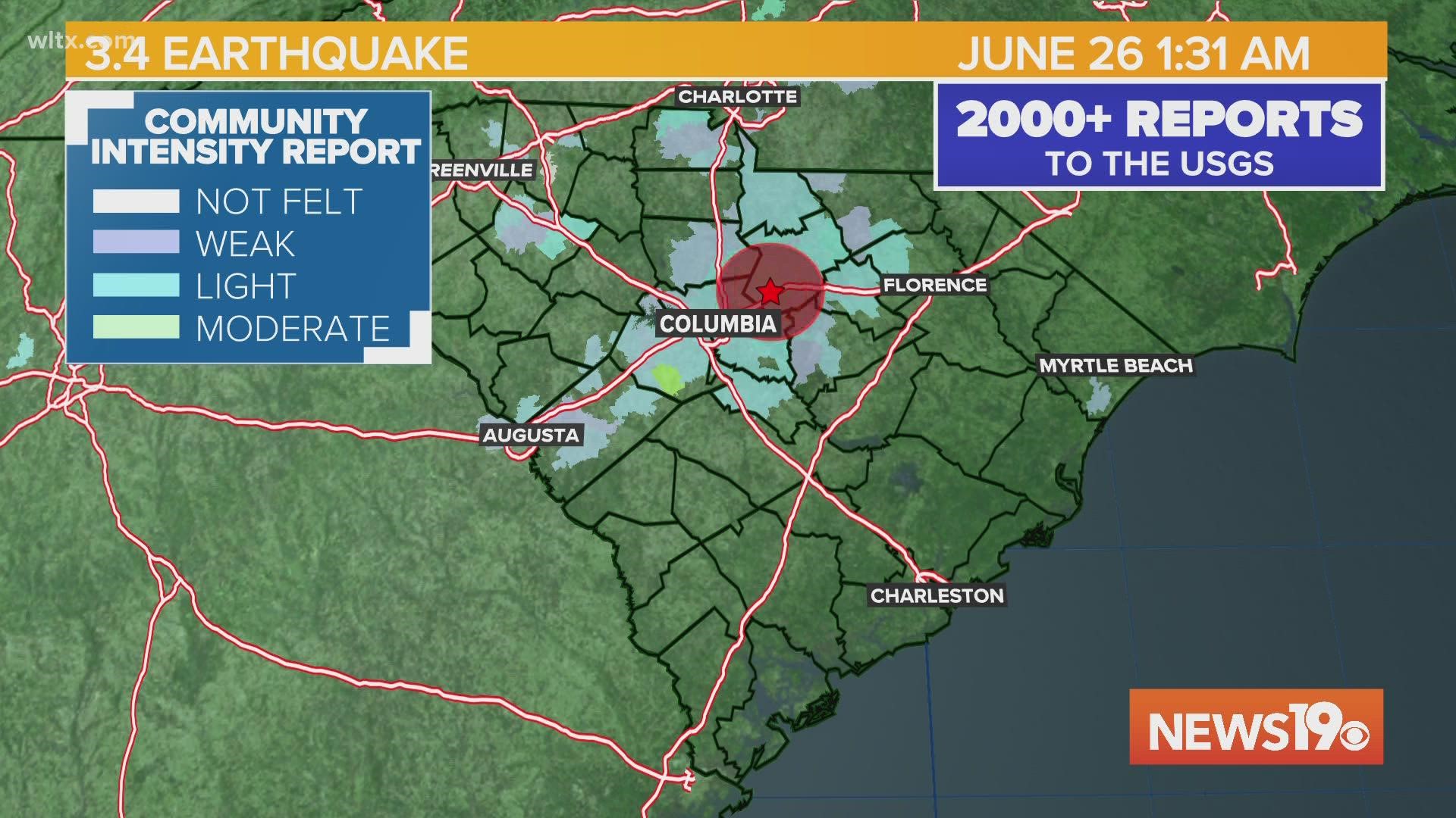 The USGS is reporting another earthquake near Elgin that occurred around 1:30 AM Sunday morning.