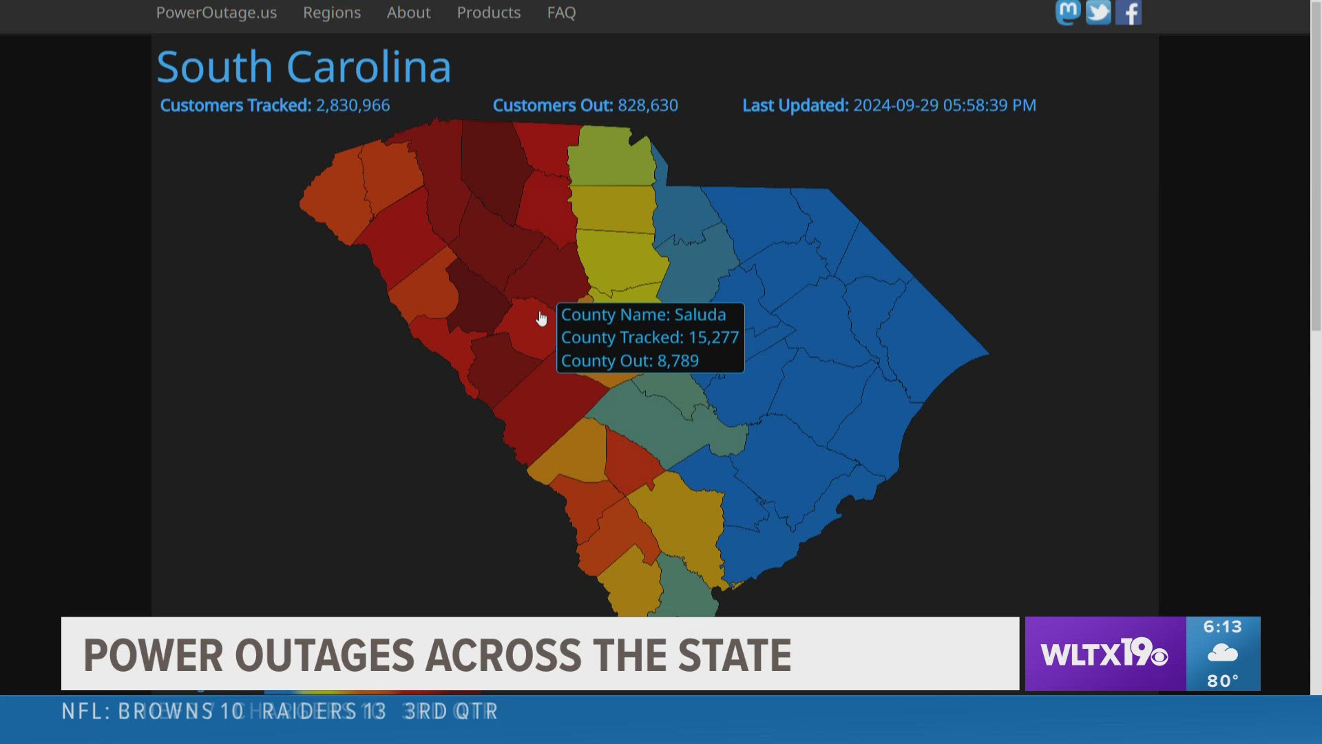 The latest on the effort to restore power in South Carolina and the threat of new river flooding.