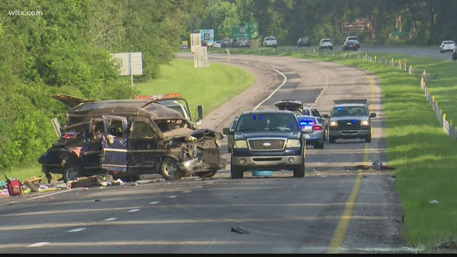 Officials say at least five people have died following a crash on Interstate 26 in Orangeburg County that backed up traffic for hours on Thursday.