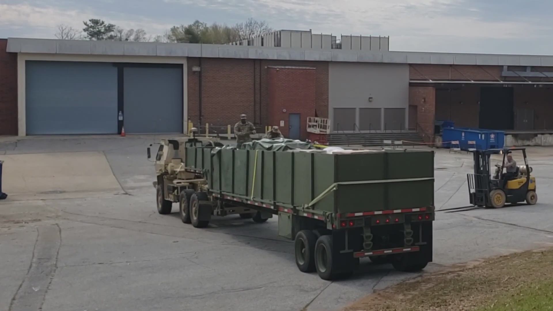 The South Carolina National Guard delivered a large shipment of medical supplies from the National Strategic Stockpile.