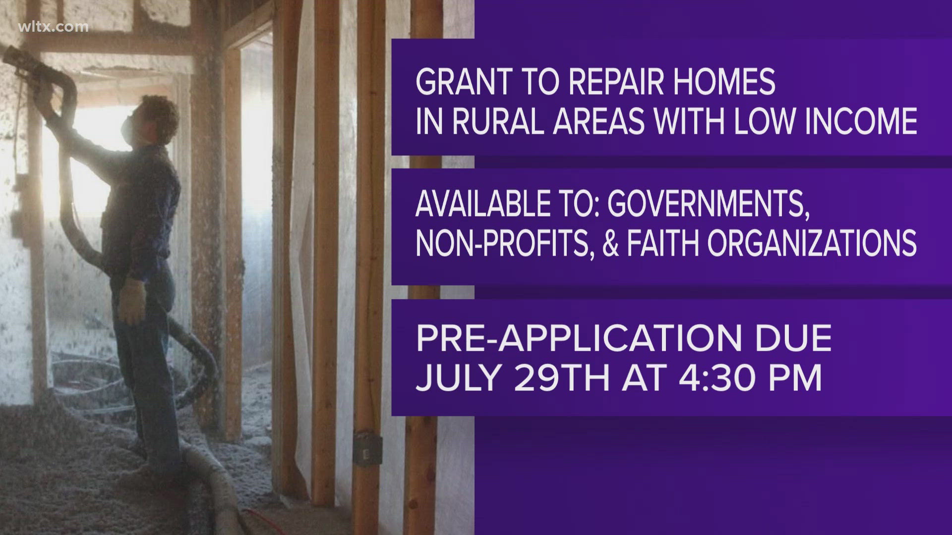 The U.S. Dept. of Agriculture has grants available for repair, rehabilitation of homes in rural, lower income areas through Housing Preservation program.