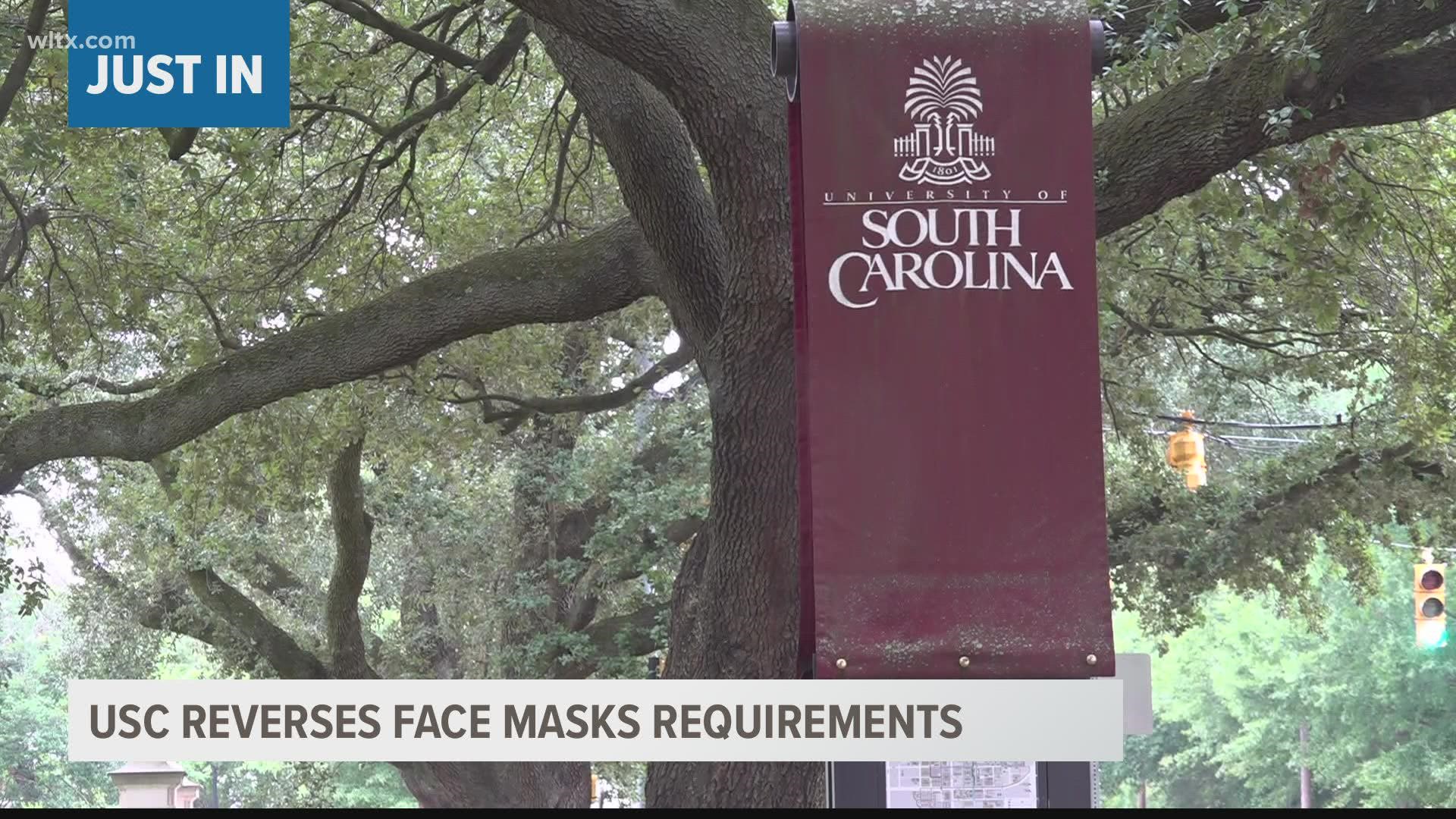 The University of South Carolina won't require face masks after an attorney general opinion said they couldn't.