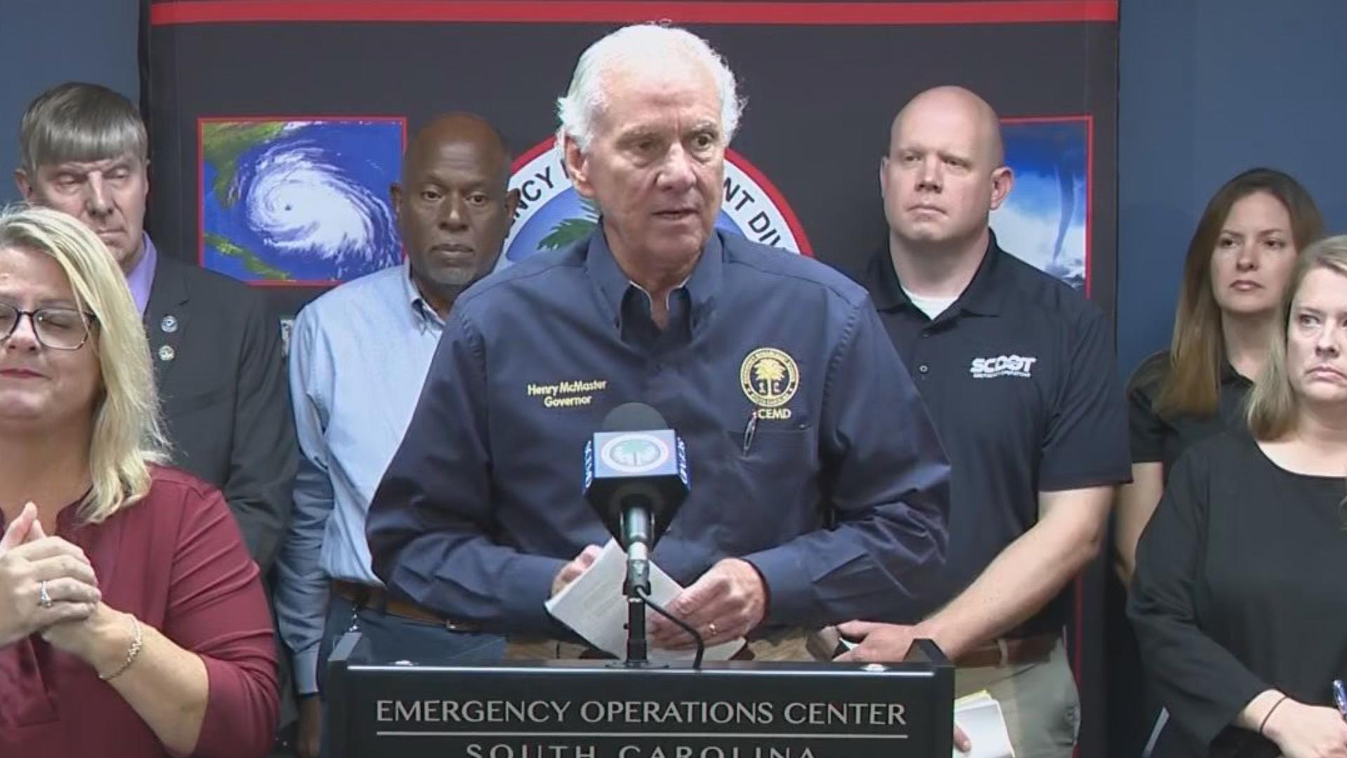 South Carolina Gov. Henry McMaster and other state officials discuss their ongoing response to Helene.