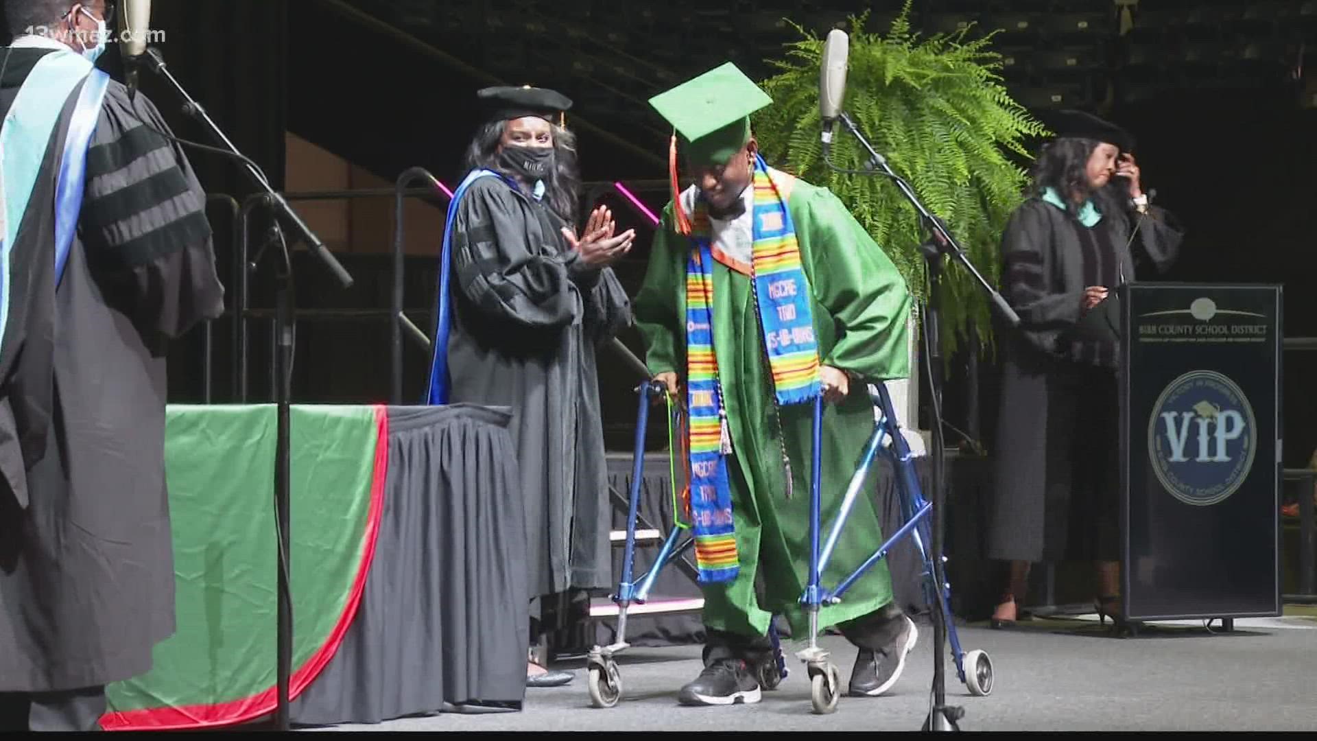 One Bibb high school senior worked for years to walk across the stage, shake their principal's hand, and finally hold their diploma -- the walk was very rewarding