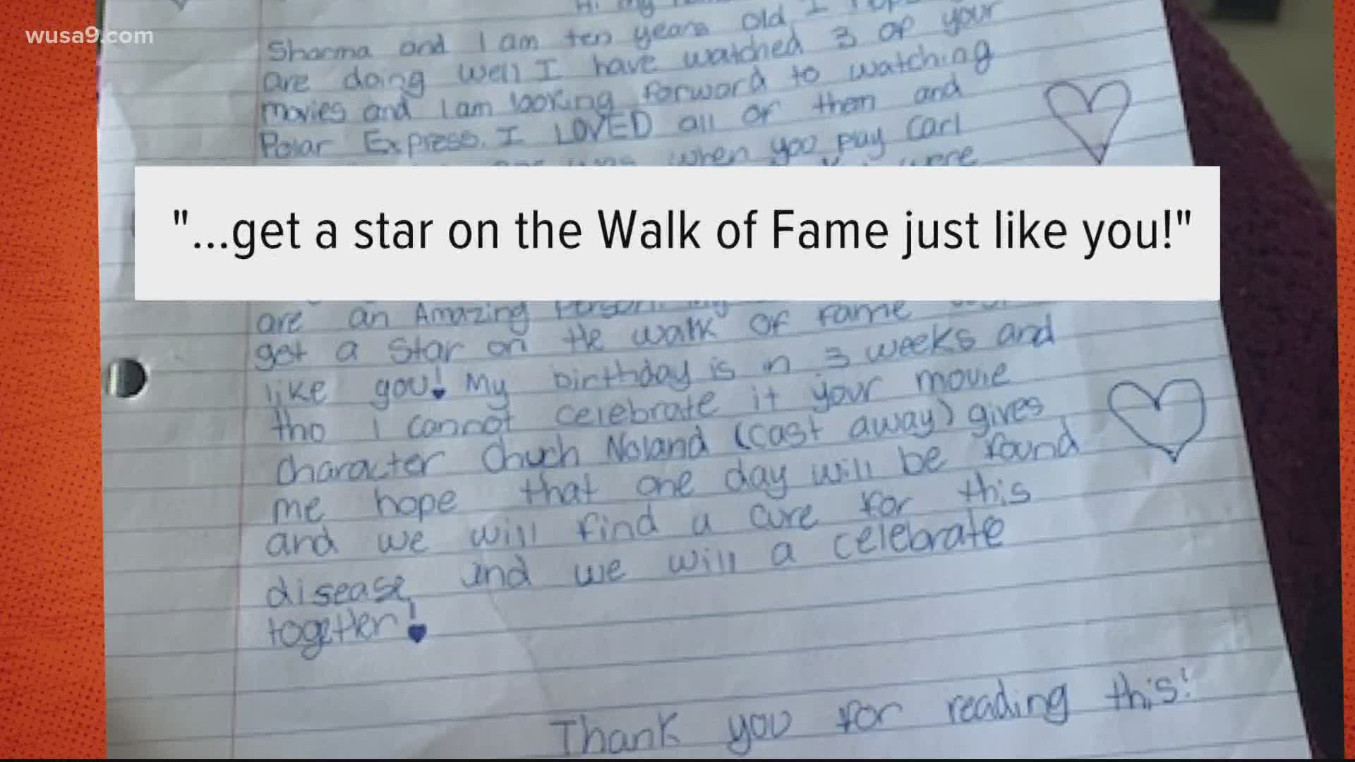 "You're an amazing person!" the sixth-grader from Vienna wrote. Little did she know the actor would send her a birthday wish back.