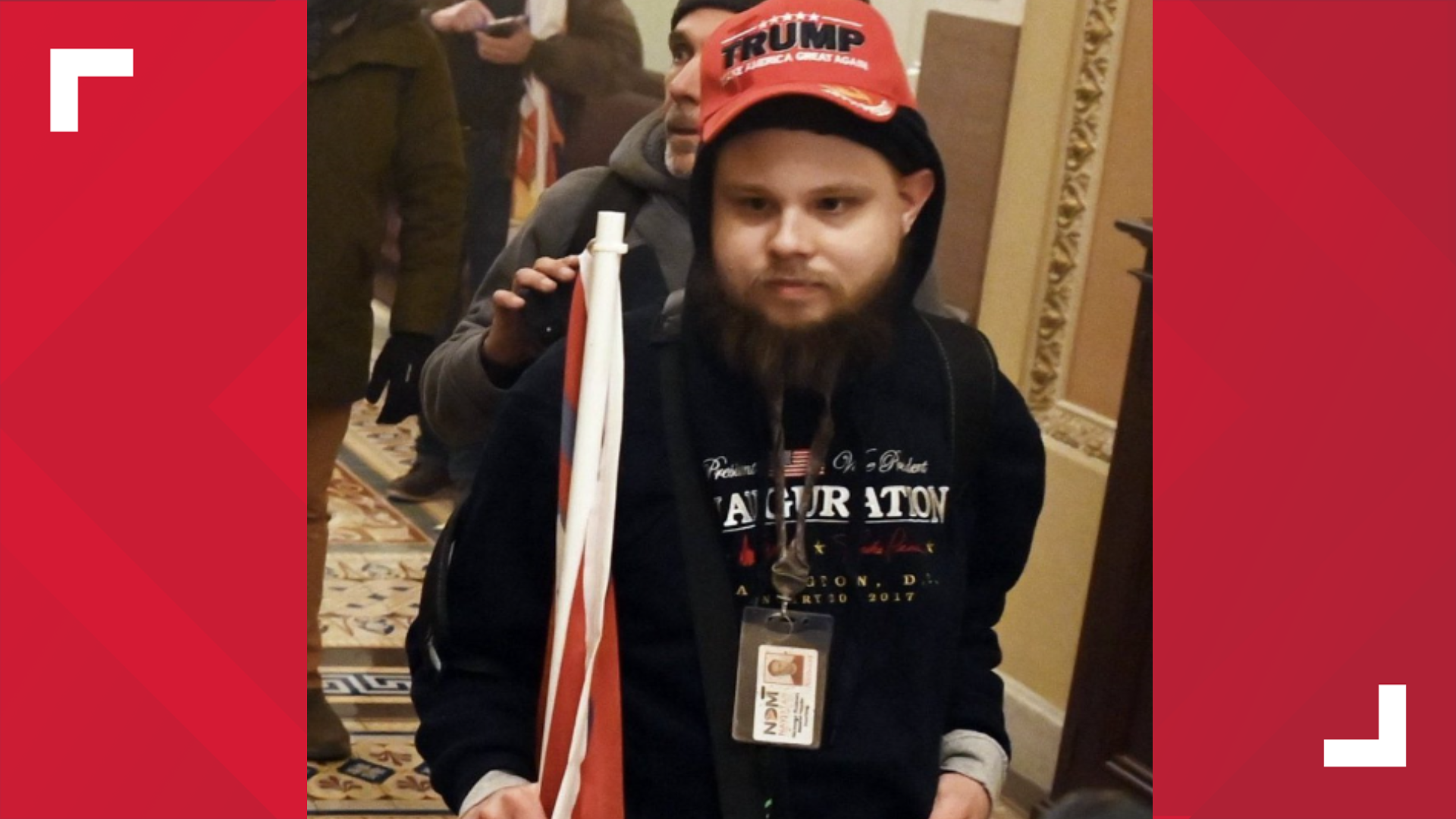 The name badge of the company Navistar was seen in a photo that DC Police provided of a man that was part of the mob that stormed the US Capitol Building.