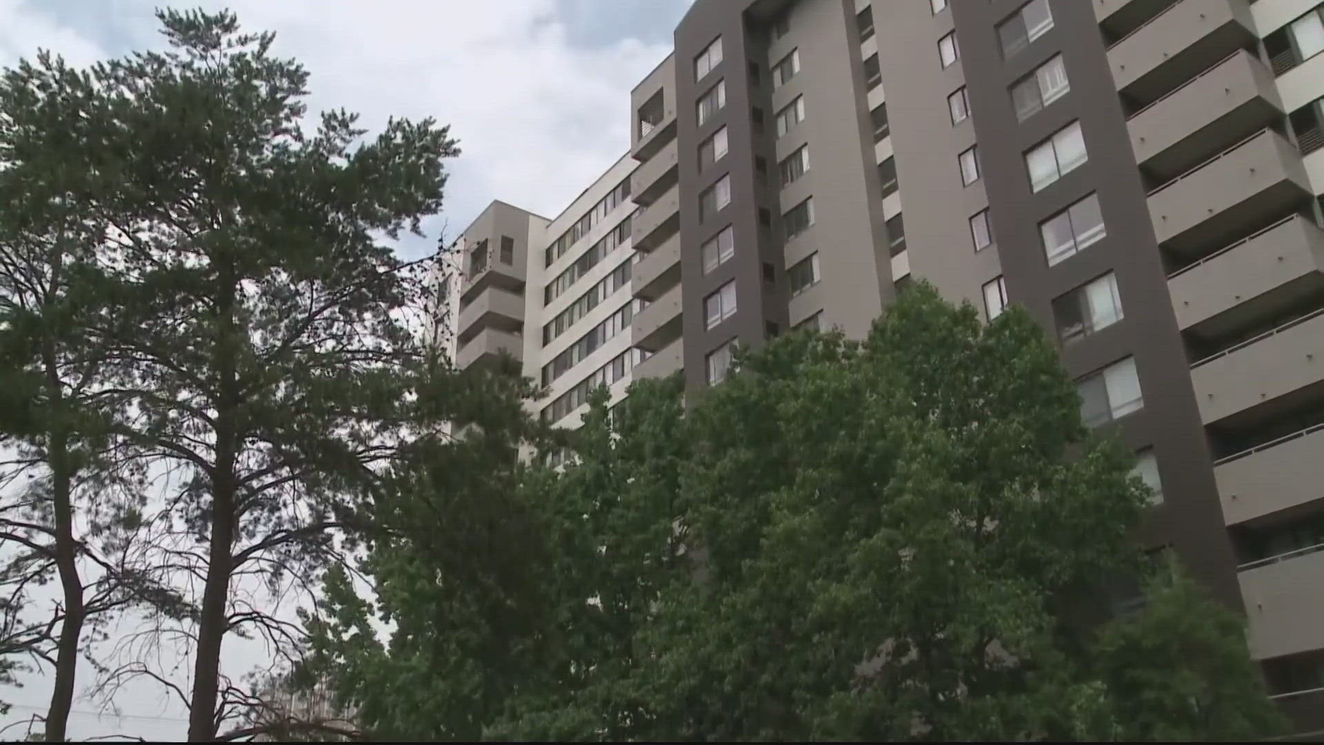 The 3-year-old child fell from a high-rise in the 200 block of Yoakum Parkway.