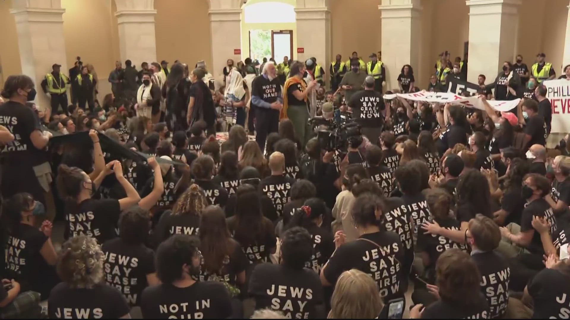 PROTESTORS ARE IN THE CANNON OFFICE BUILDING -- ON CAPITOL HILL...
THE ARRESTS HAPPENING RIGHT NOW -- AND WHAT THE GROUP IS TRYING TO BRING TO LAWMAKERS ATTENTION.