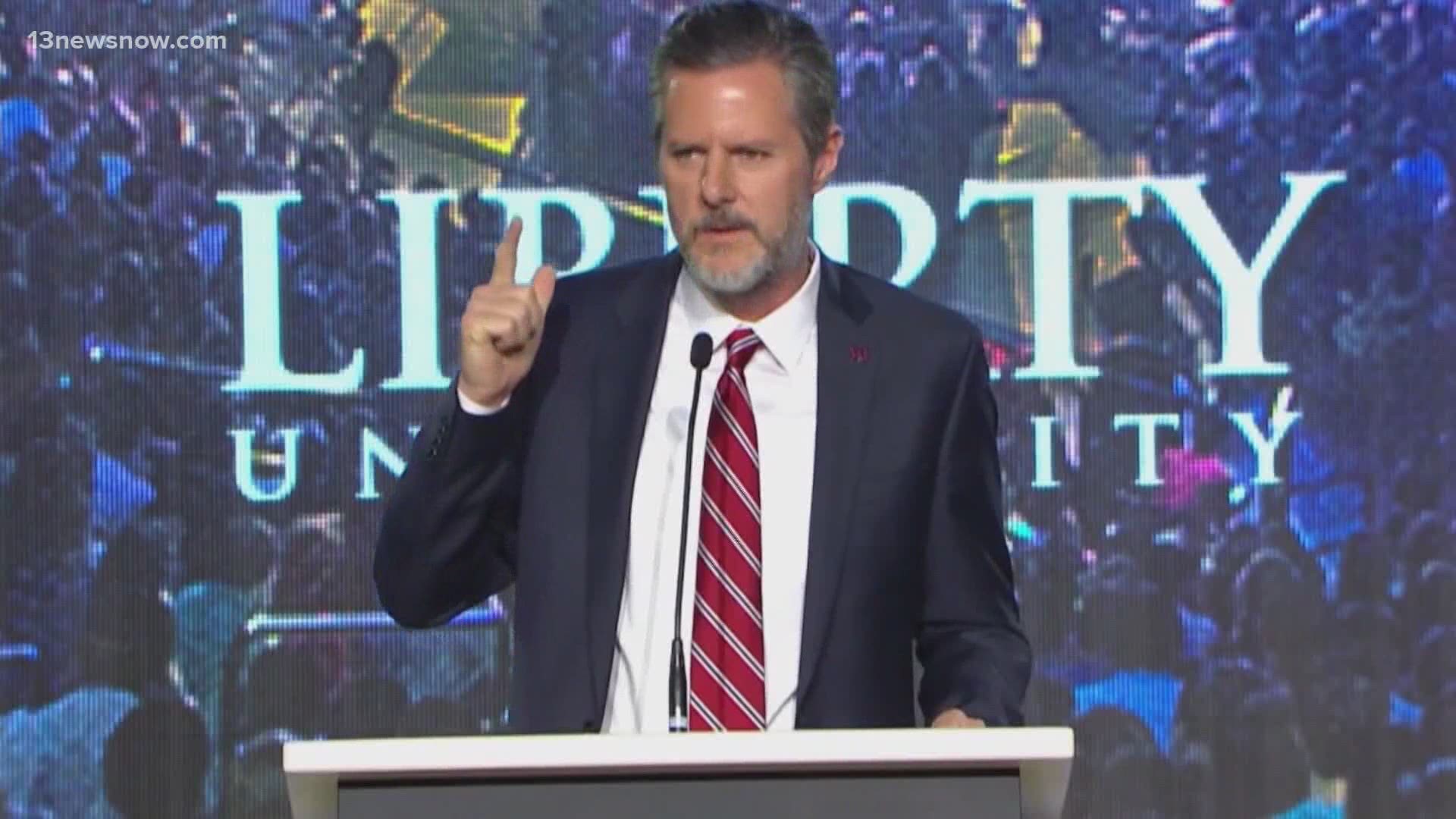 A one-sentence statement from the private Virginia university Jerry Falwell Jr. agreed to an indefinite leave of absence, "effective immediately."