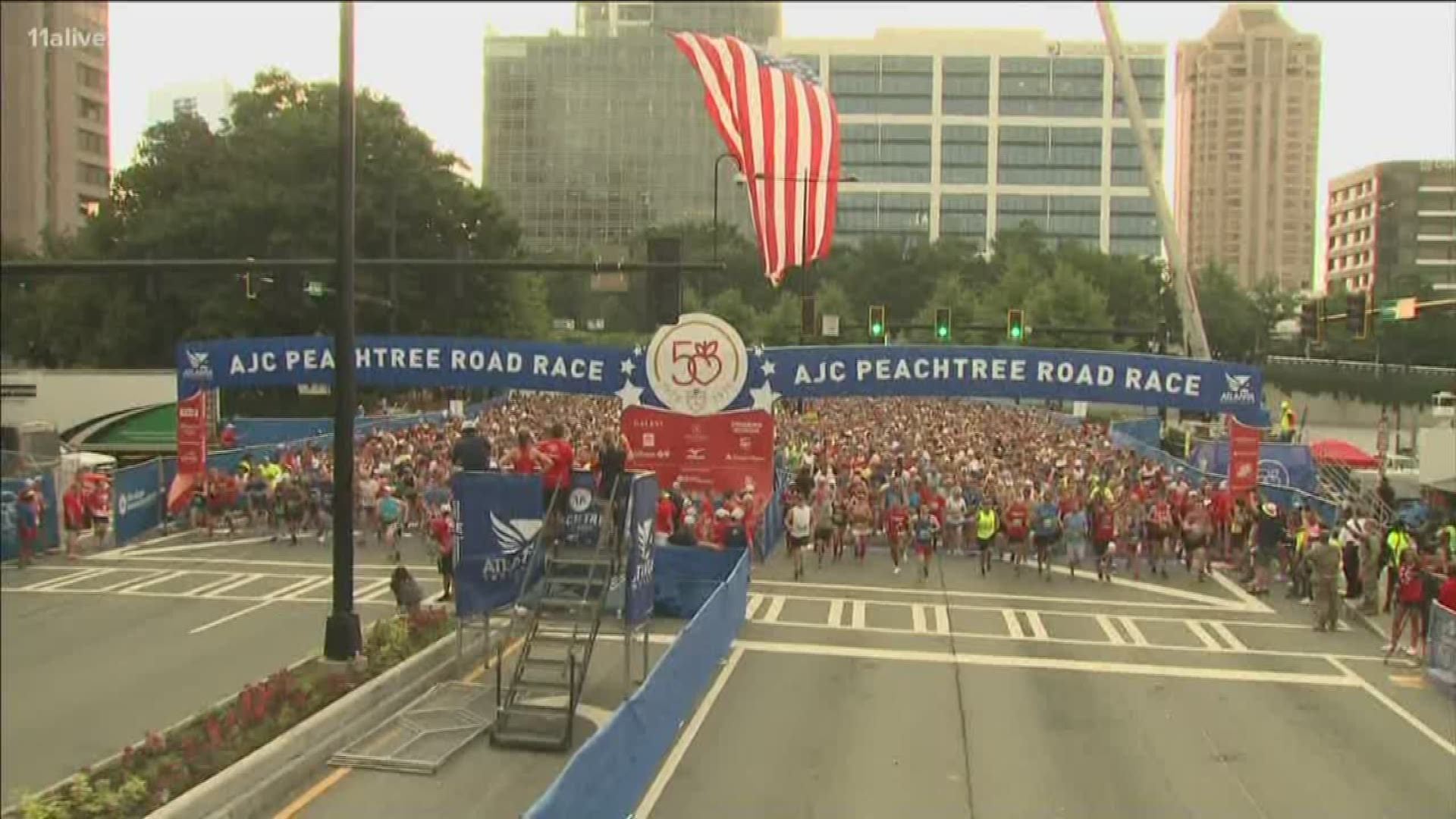 Participants hit the pavement early on the Fourth of July.