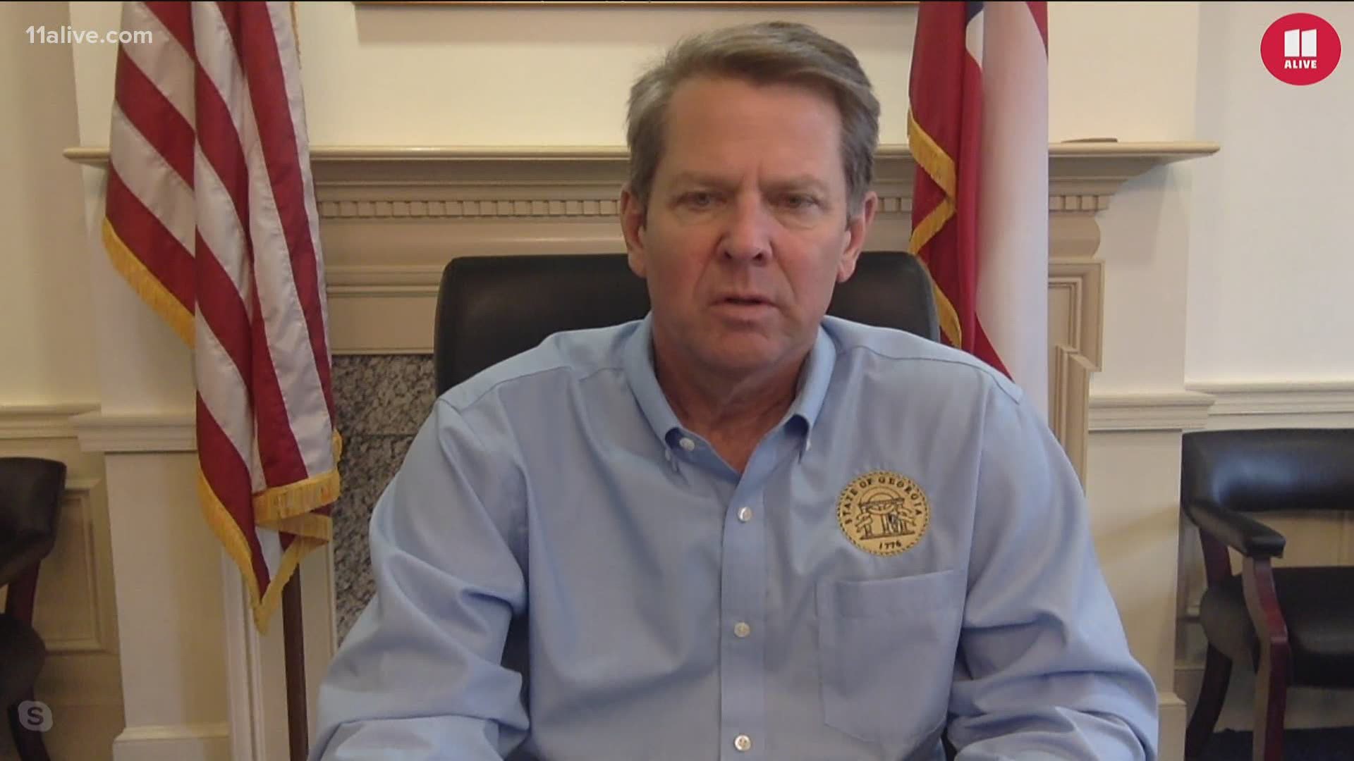 Georgia Gov. Brian Kemp said he will continue to urge residents to stay home whenever possible.