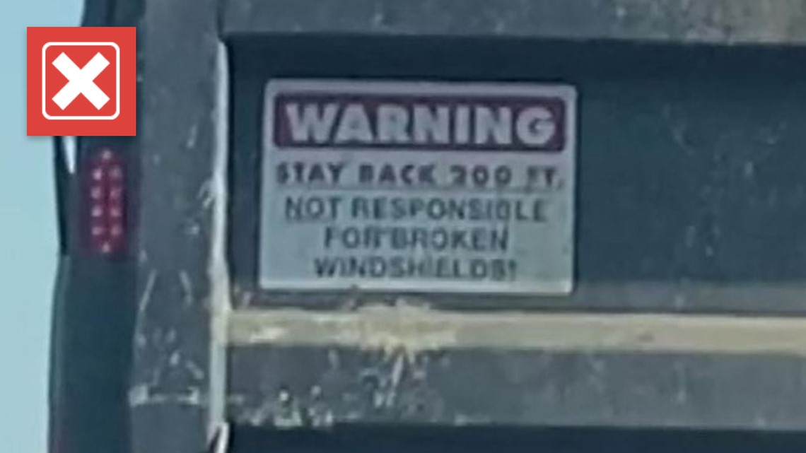 Truck stickers broken windshield liability are they true - Vimarsana News