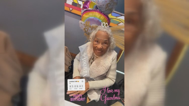Woman celebrates 100th birthday in city she's lived in for more than 80 years